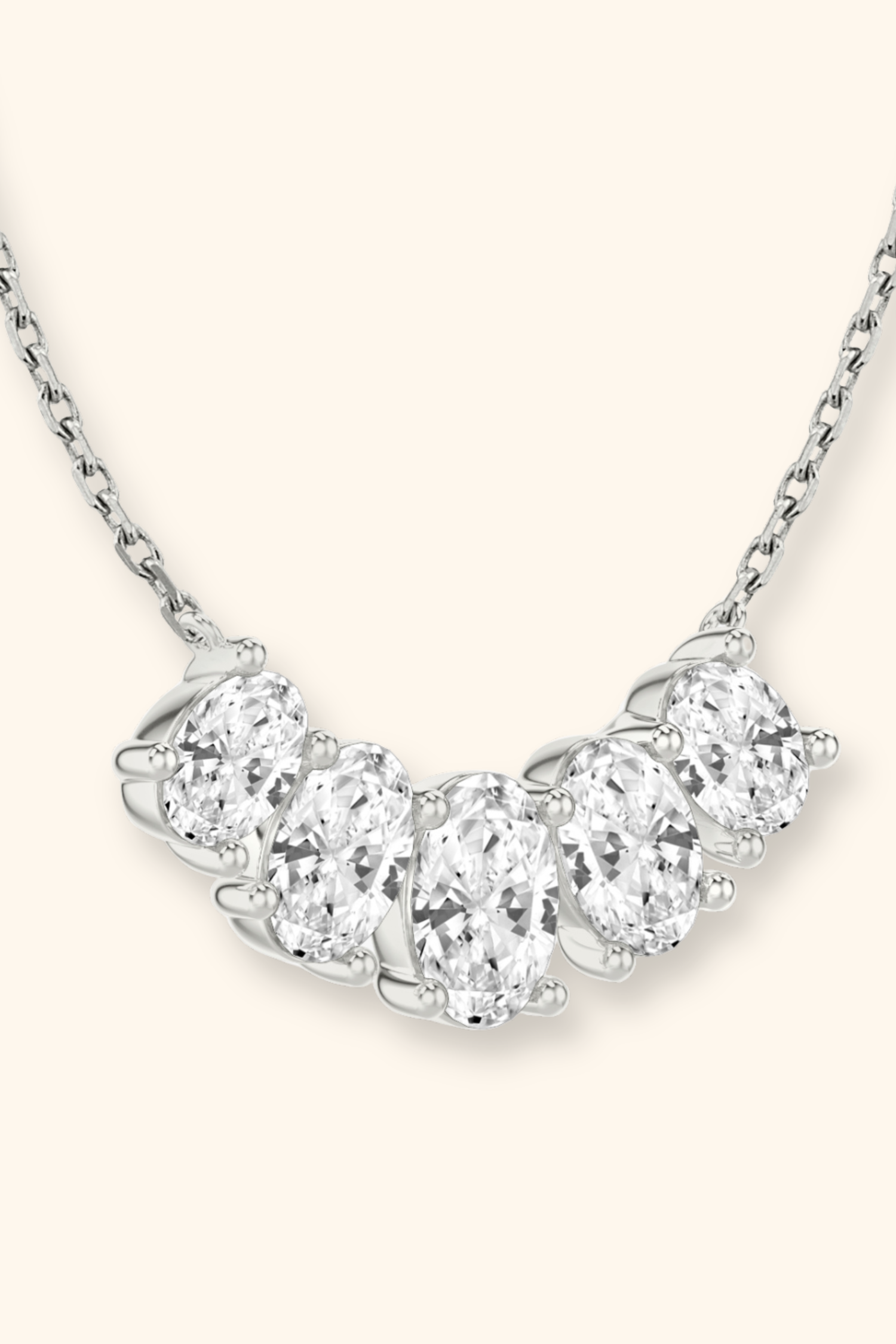 Stella Arc Pendant with Oval Diamonds