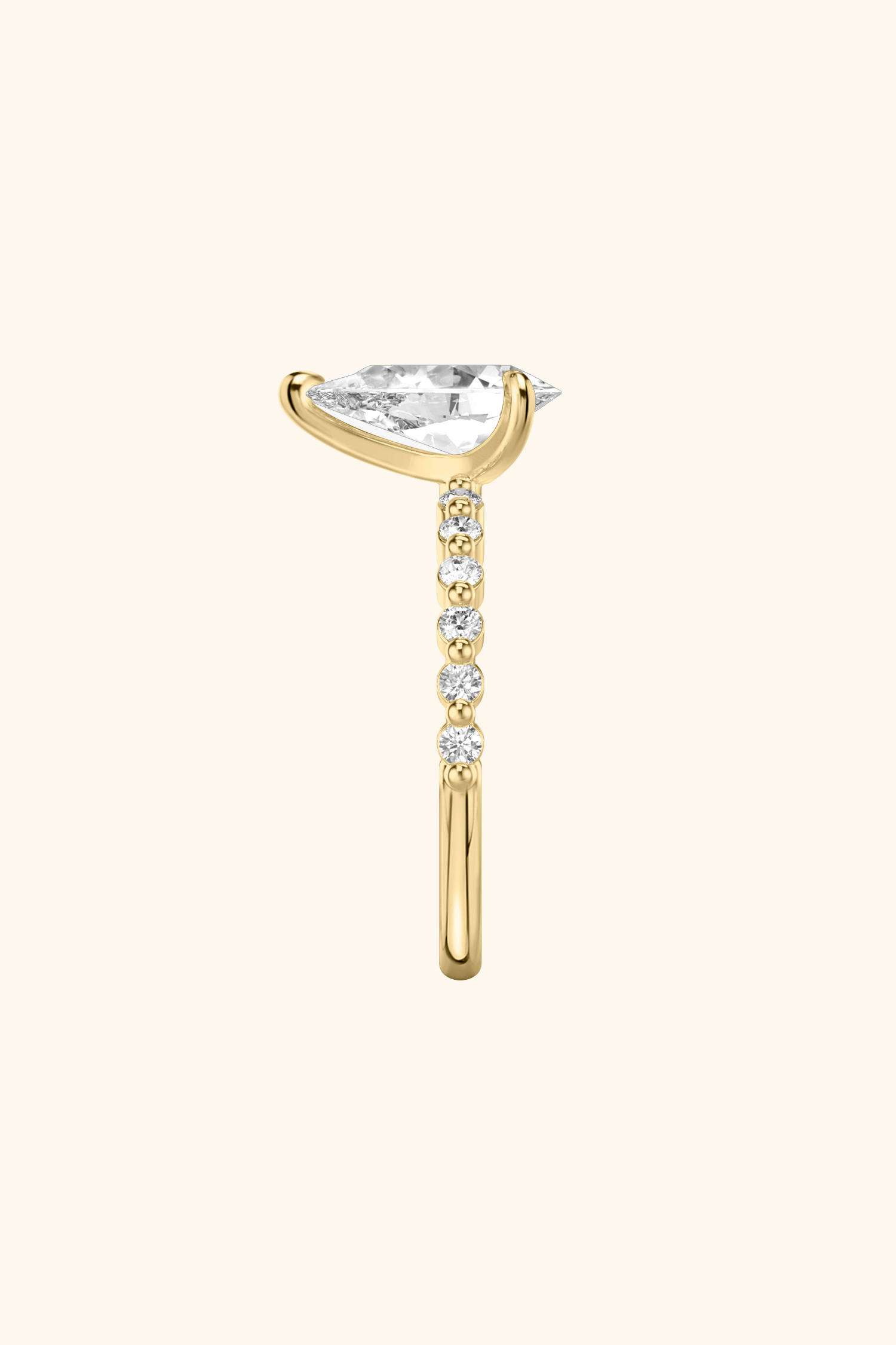 Alya Pear Solitaire Pavé Ring