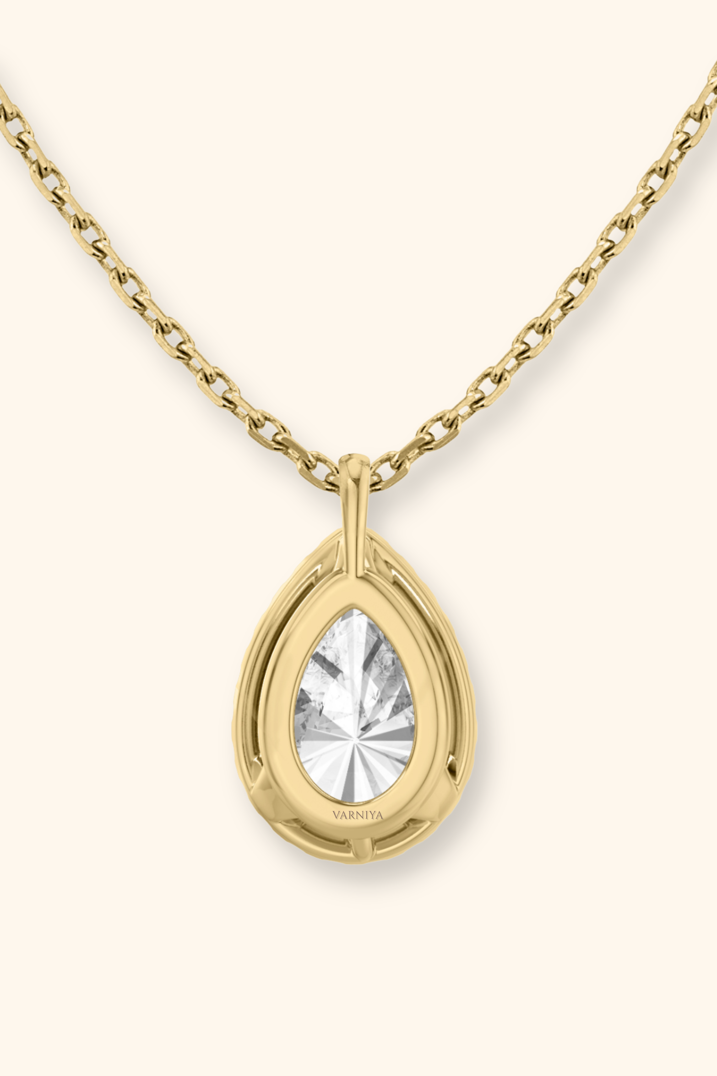 Coralina Halo Pear Solitaire Pendant