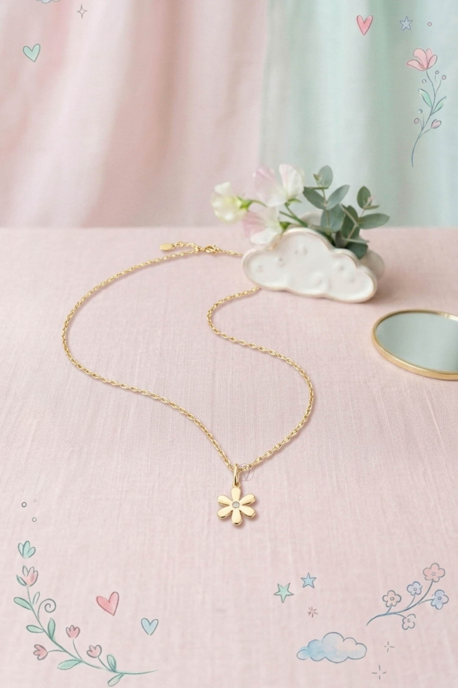 Kids Diamond Daisy Pendant