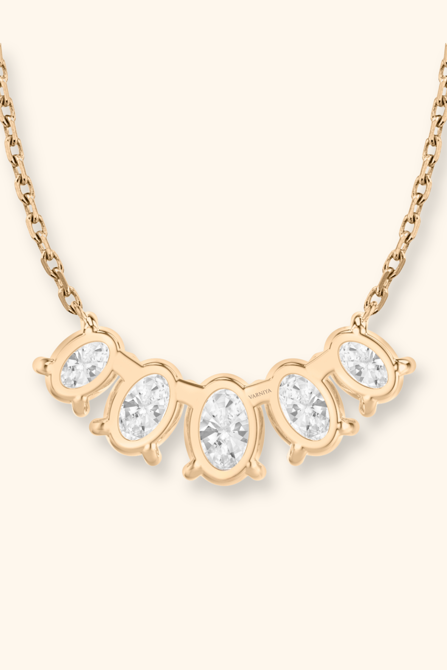Stella Arc Pendant with Oval Diamonds