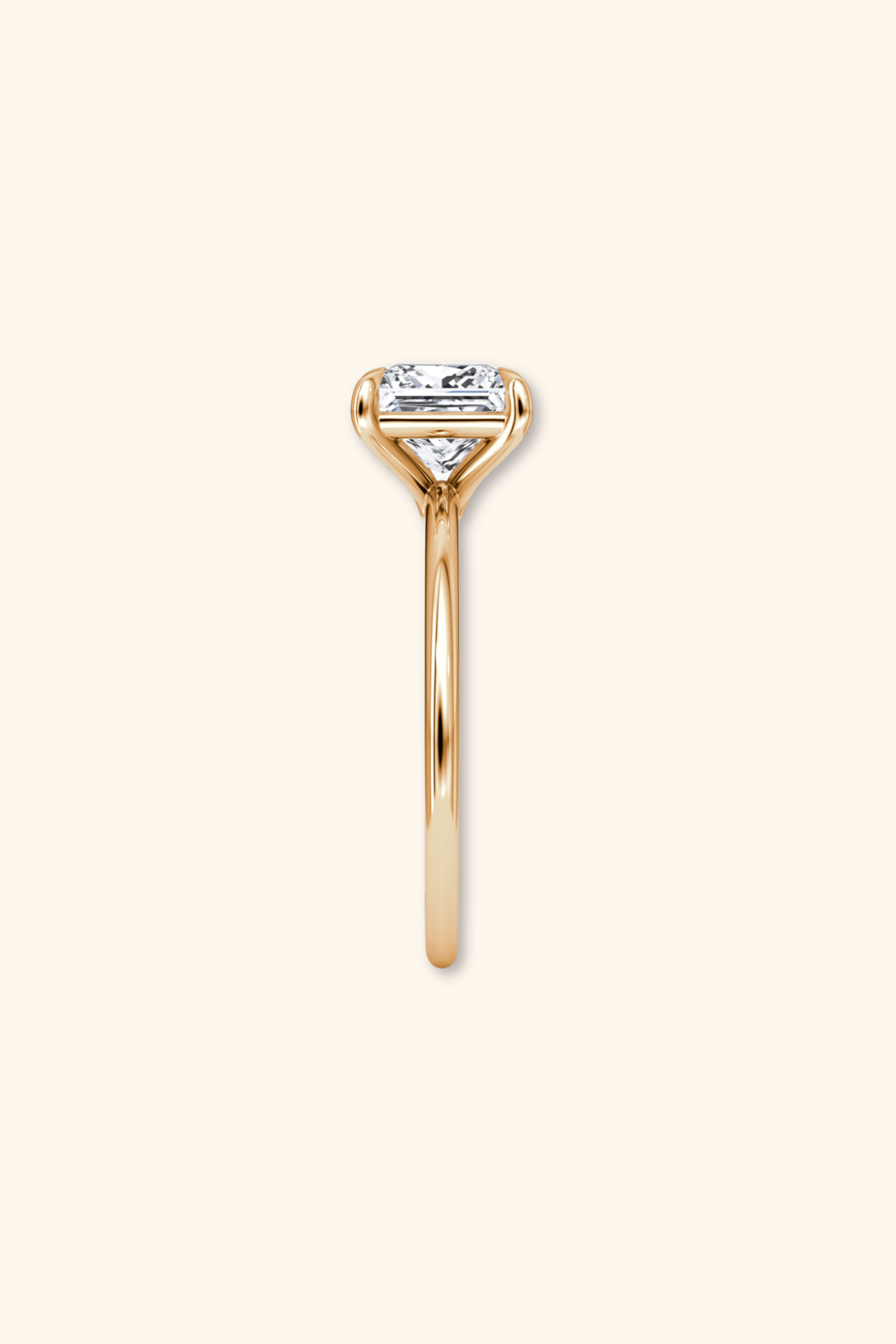 4 Prong Timeless Grace Ring with Princess Solitaire