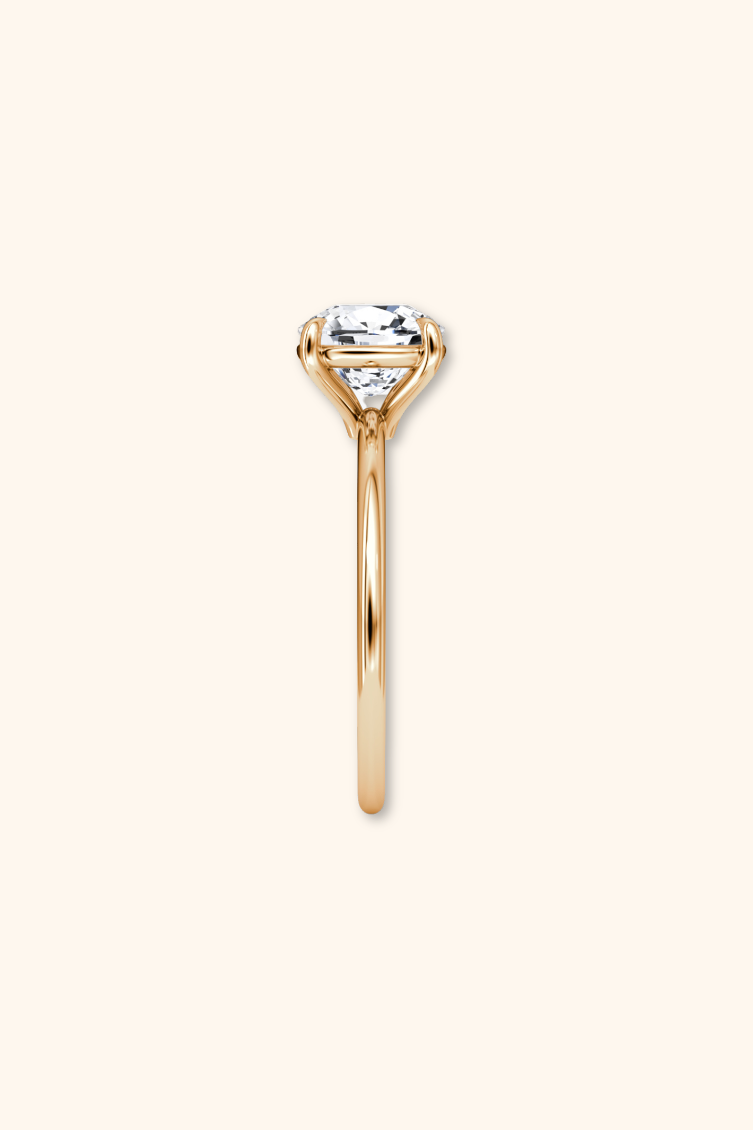 4 Prong Timeless Grace Ring with Cushion Solitaire