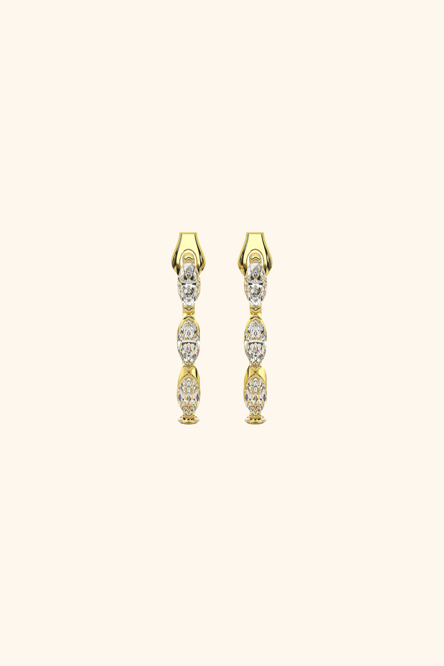 18K Gold Plated Lila Diamond Earrings