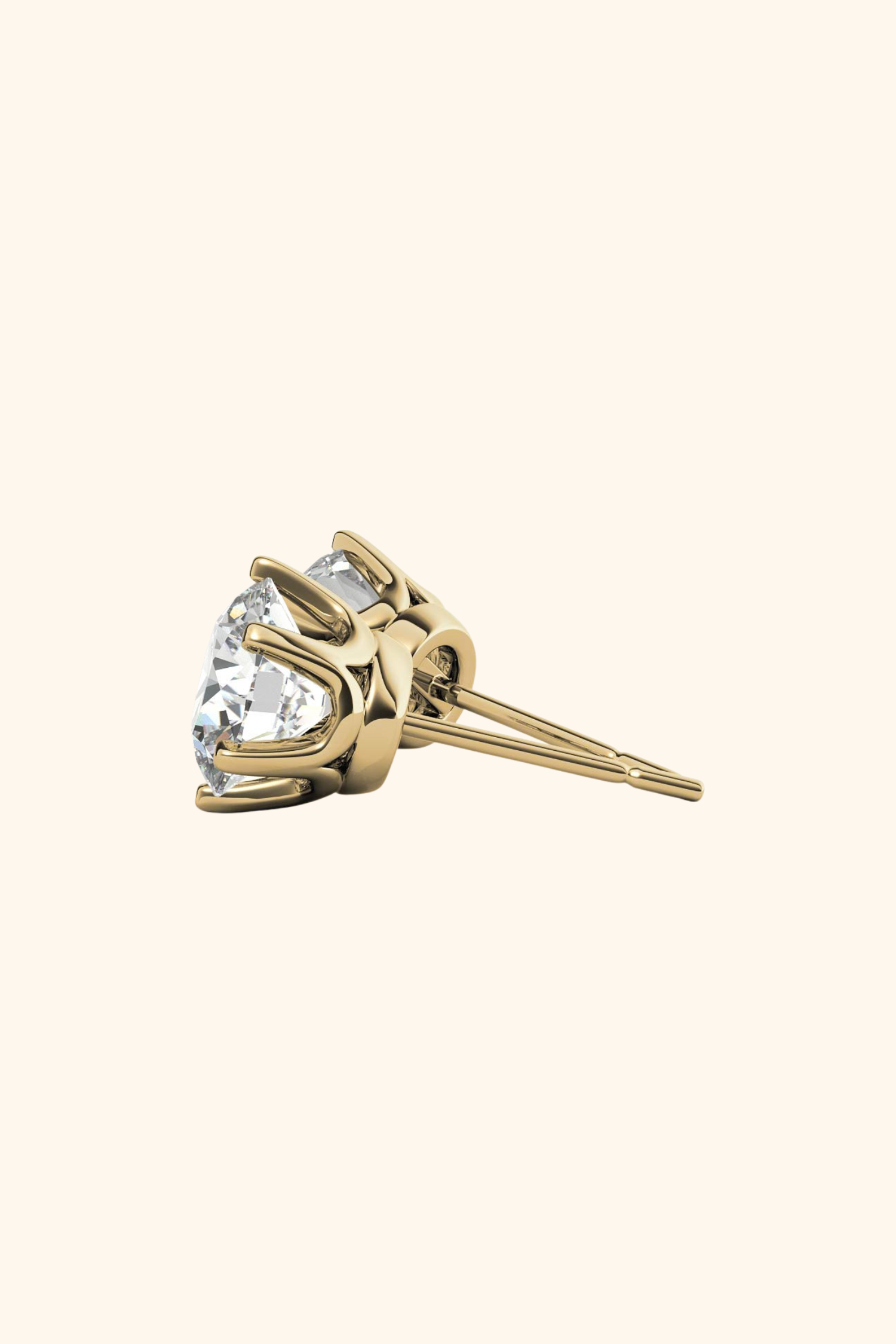 1.52Ct Six Prong Vintage Studs with Round Solitaire