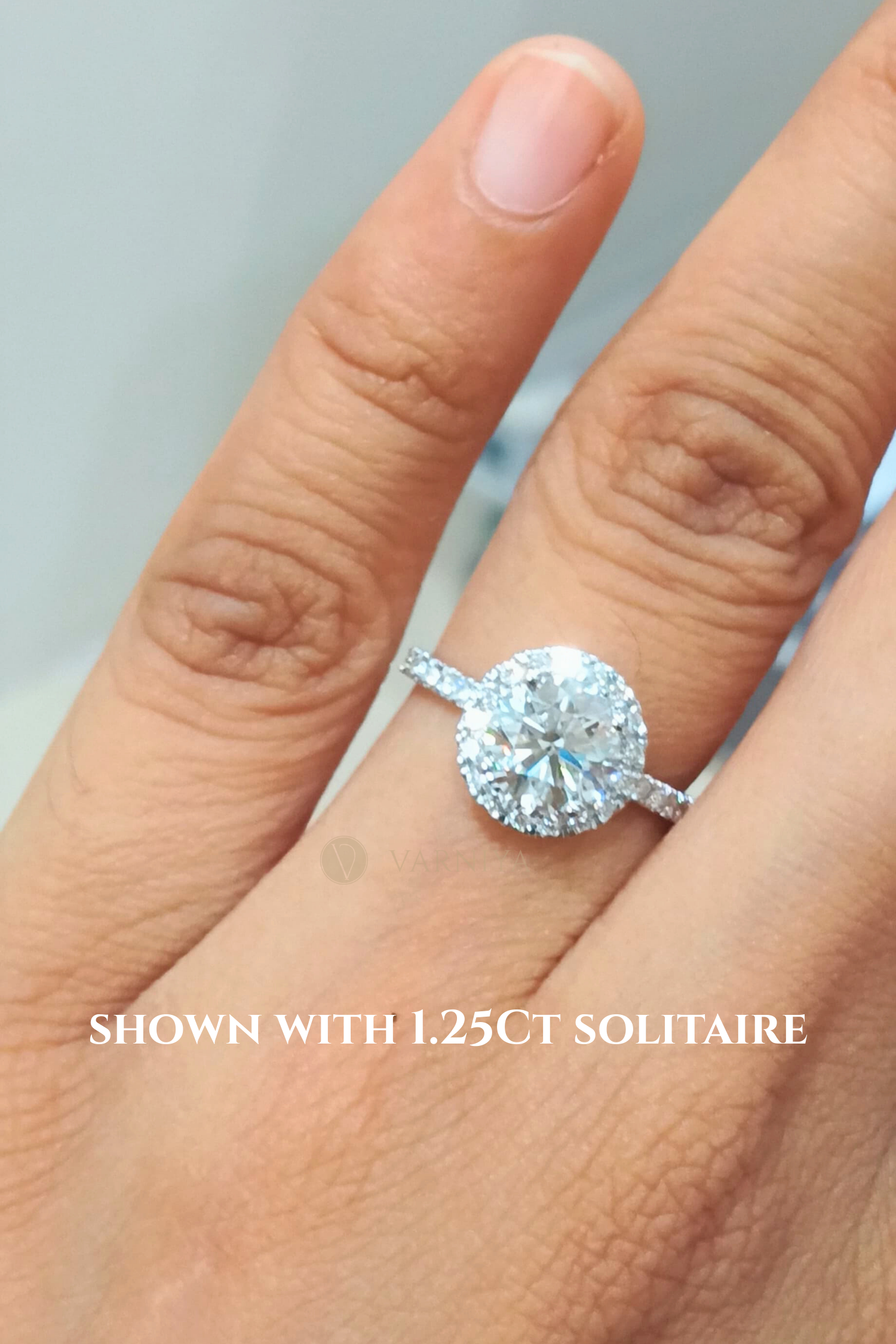 Angelica Classic Halo with a Round Solitaire Pavé Ring