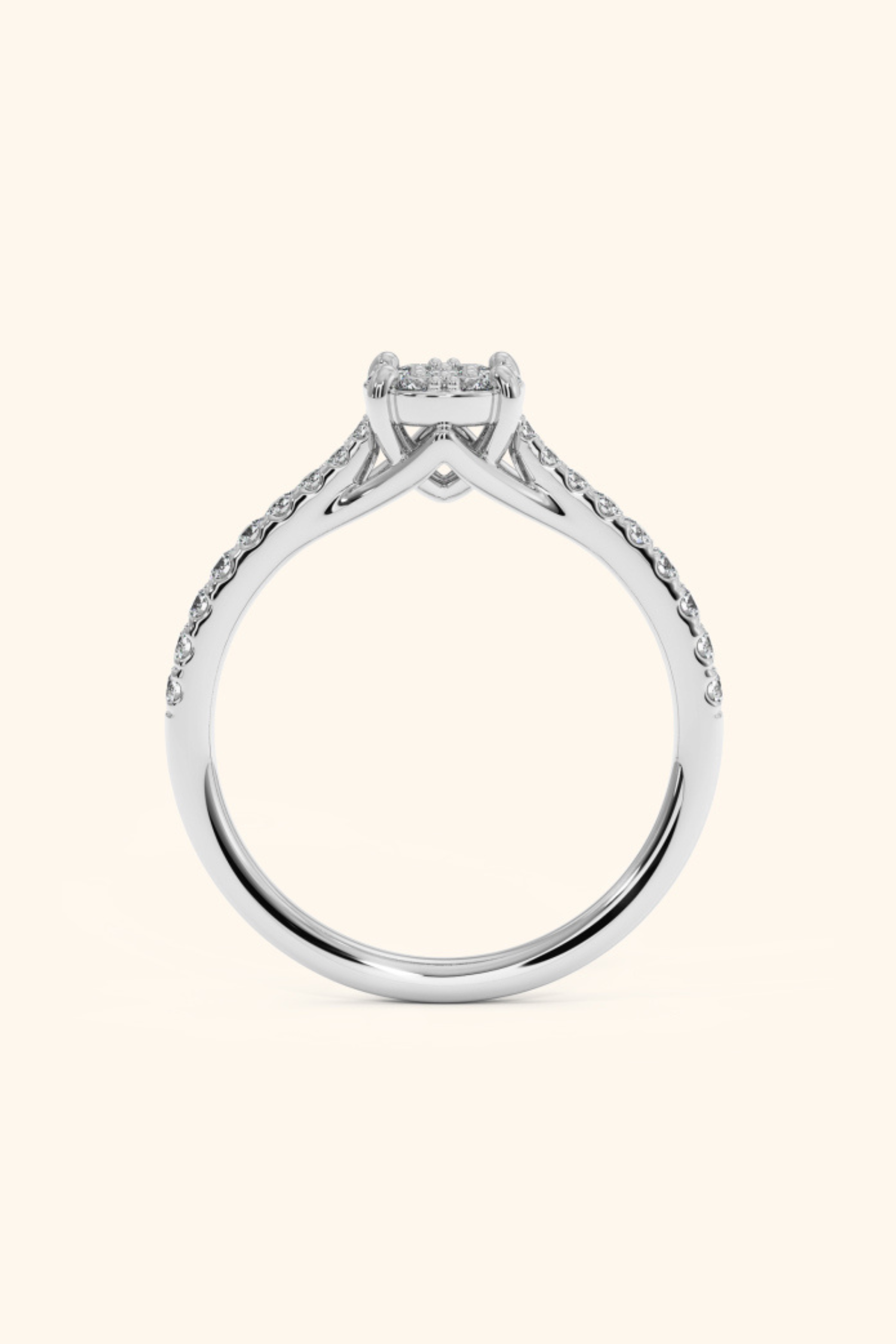 Chloe Round Diamond Cluster Pavé Ring