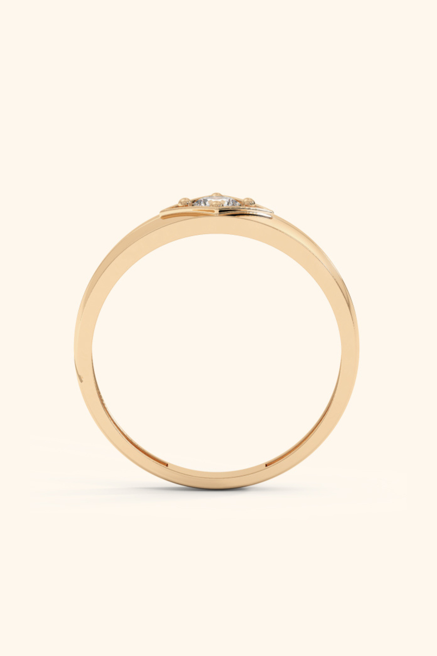 Icon Ring with a Round Brilliant Solitaire