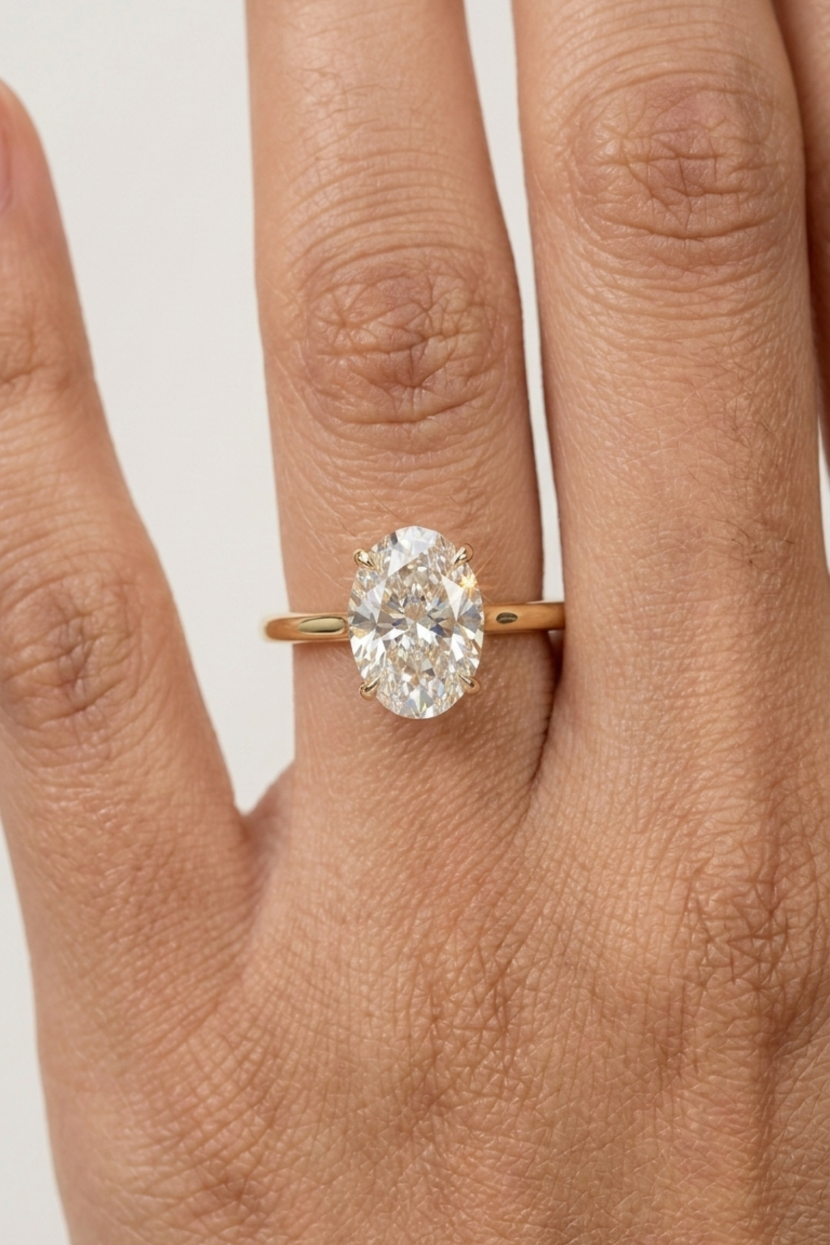 1.28Ct Serenata Hidden Halo Pavé Bridge Oval Solitaire Ring in Ring Size 10