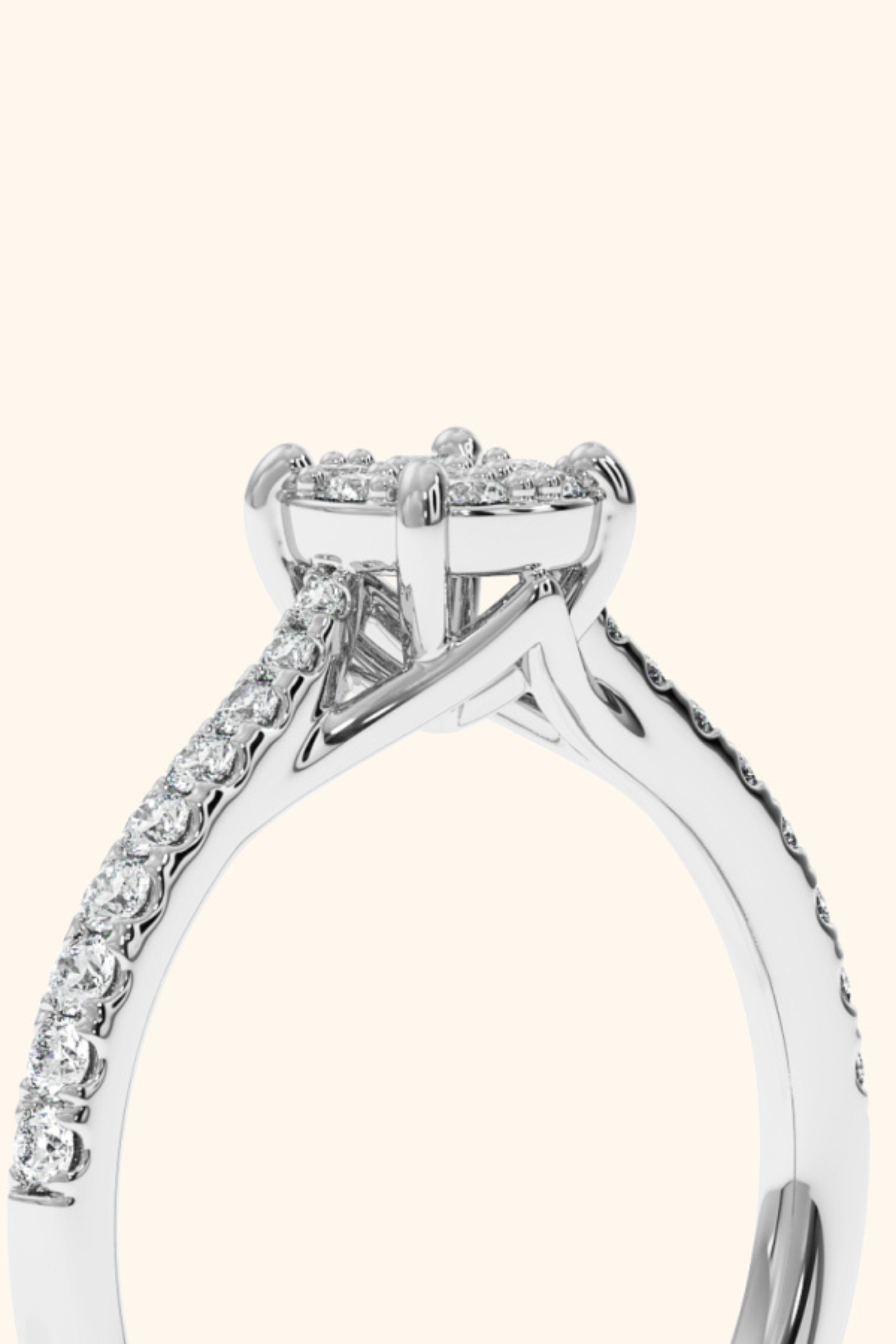 Chloe Round Diamond Cluster Pavé Ring