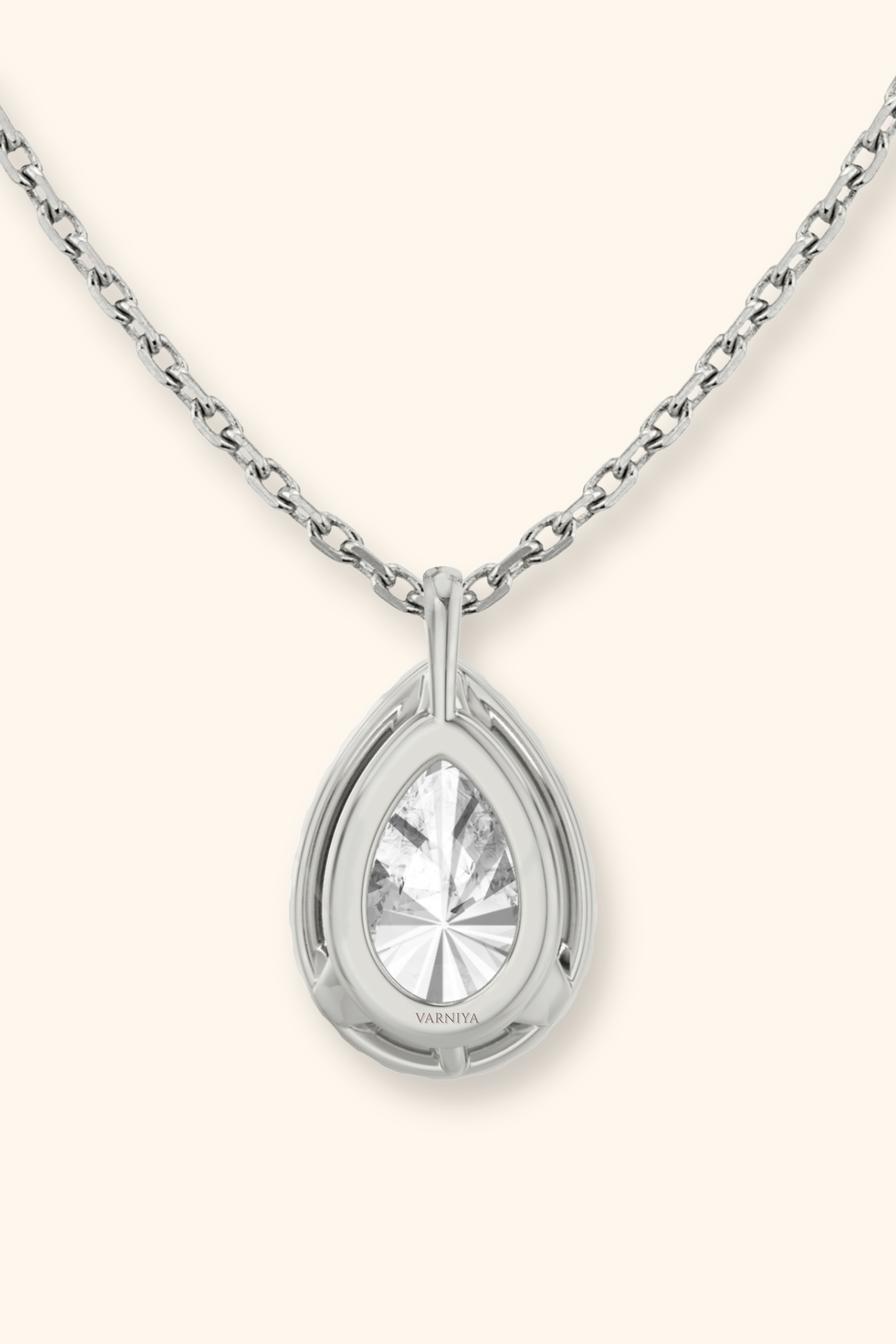 Coralina Halo Pear Solitaire Pendant