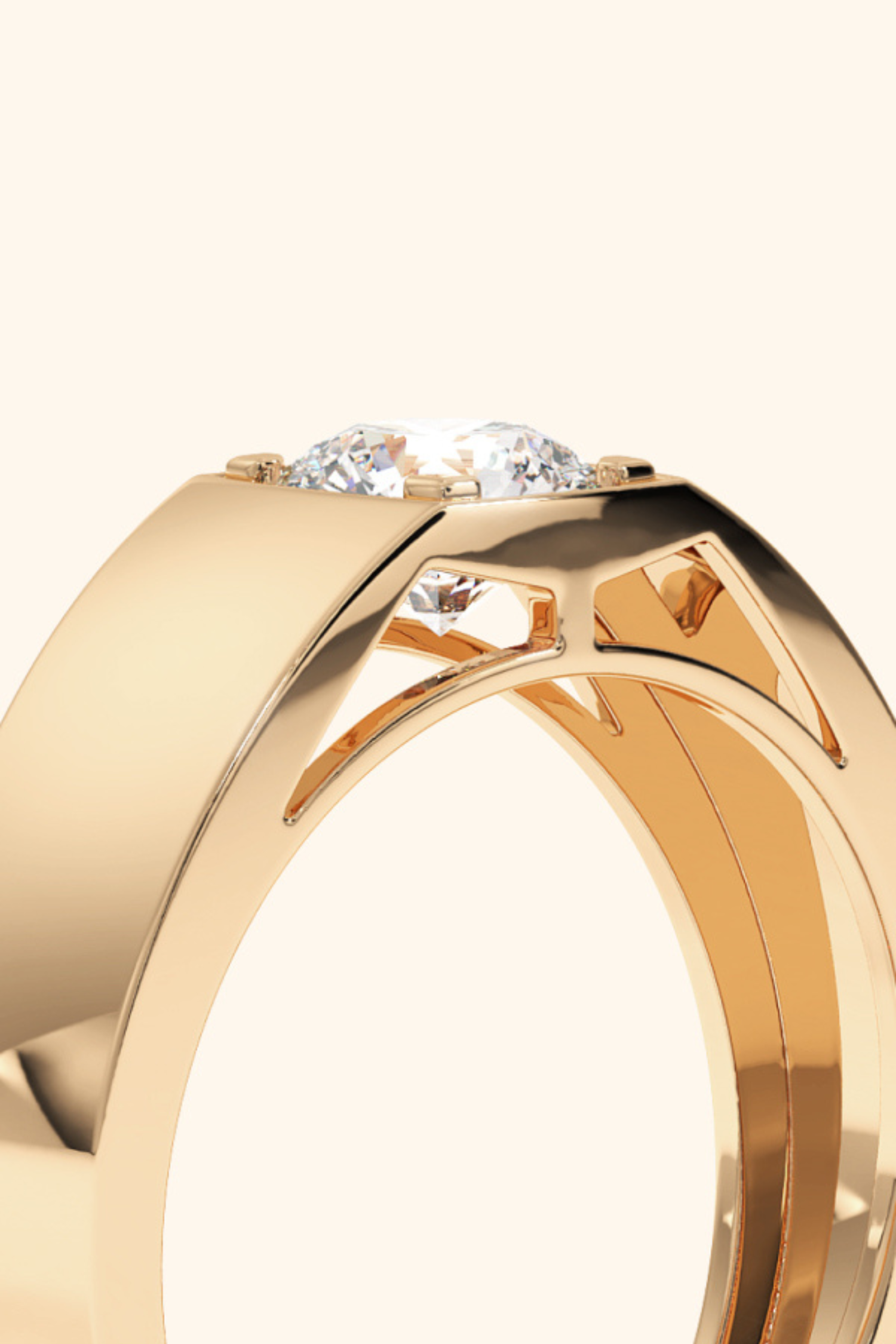 Noble Ring with a Round Solitaire