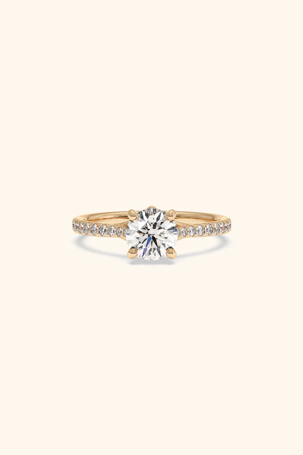 Valentina Pavé Ring with a Round Brilliant Soiltare