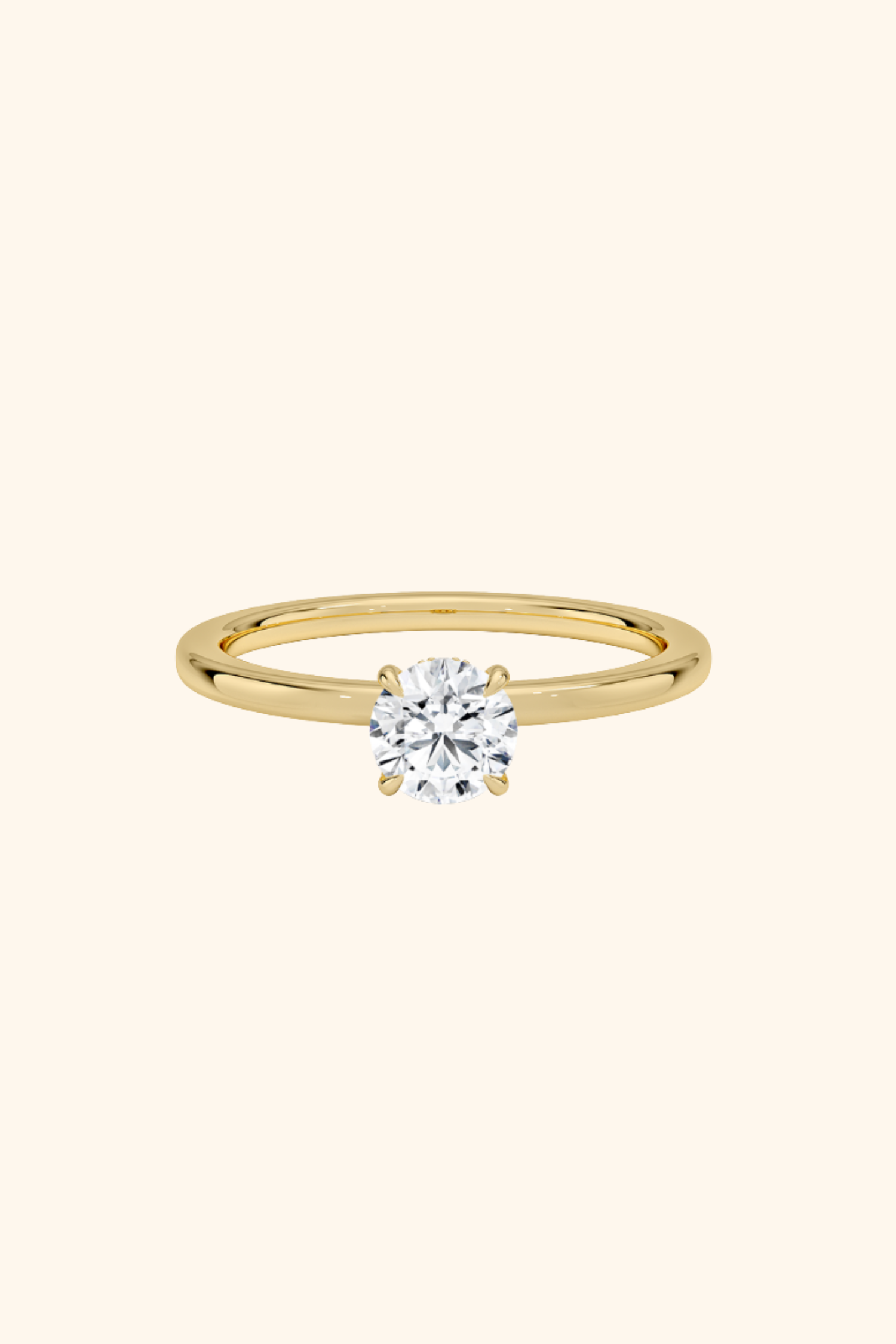 0.30Ct Nelly Hidden Halo Ring with a Round Brilliant Solitaire in Ring Size 6