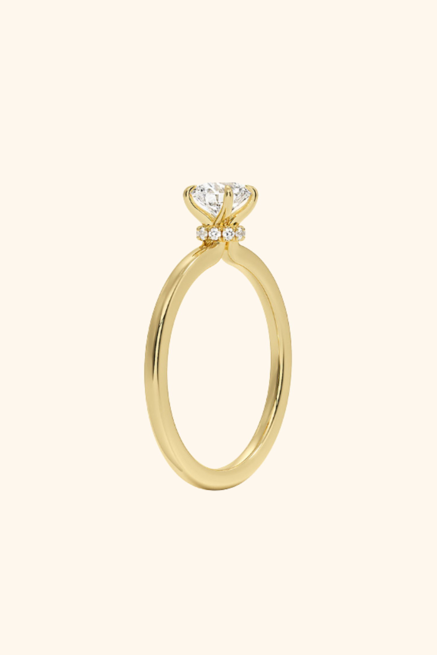 0.30Ct Nelly Hidden Halo Ring with a Round Brilliant Solitaire in Ring Size 6