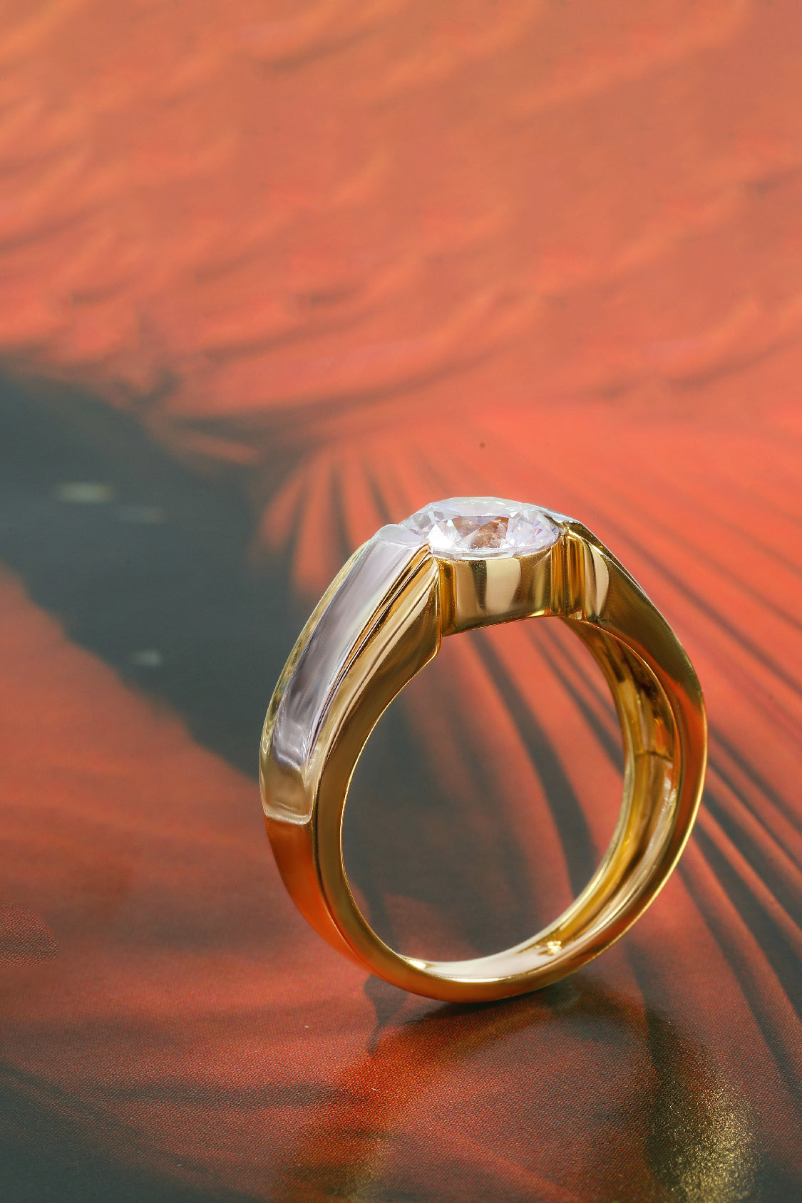 Echelon Men's Dual-tone Band with a Round Solitaire