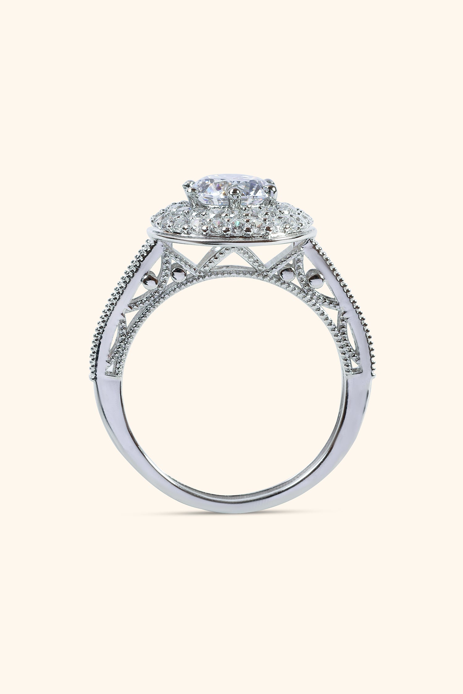 Celestina Double Studded Halo and Premium Pave Ring