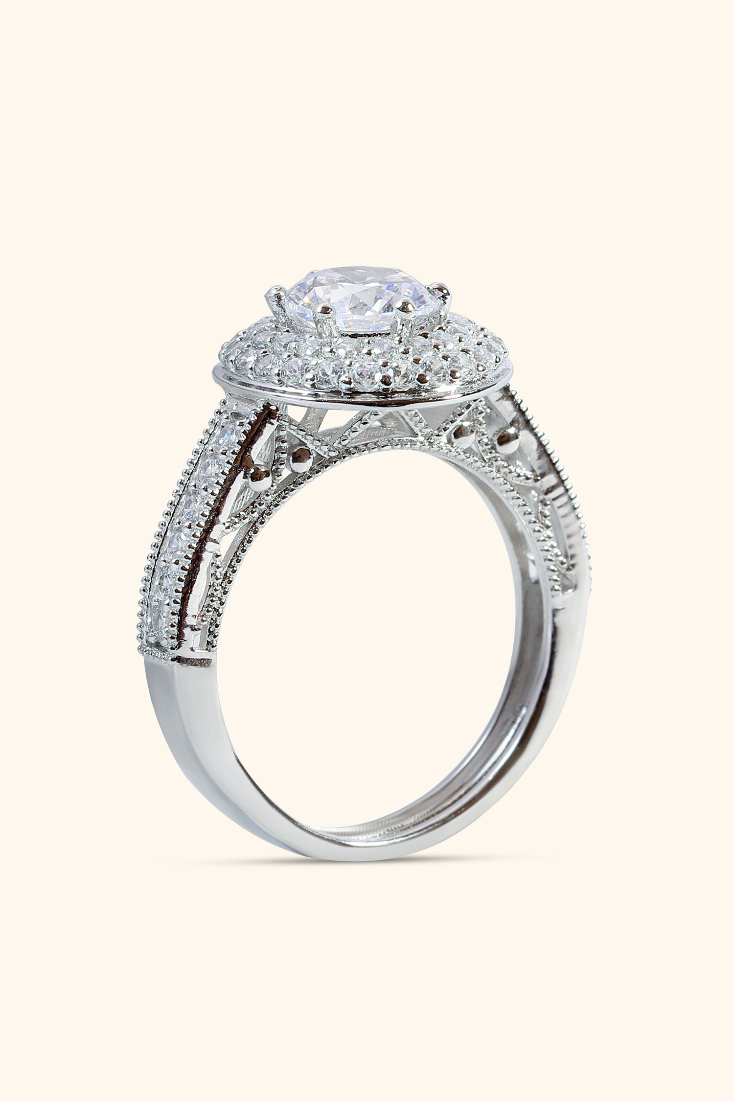 Celestina Double Studded Halo and Premium Pave Ring