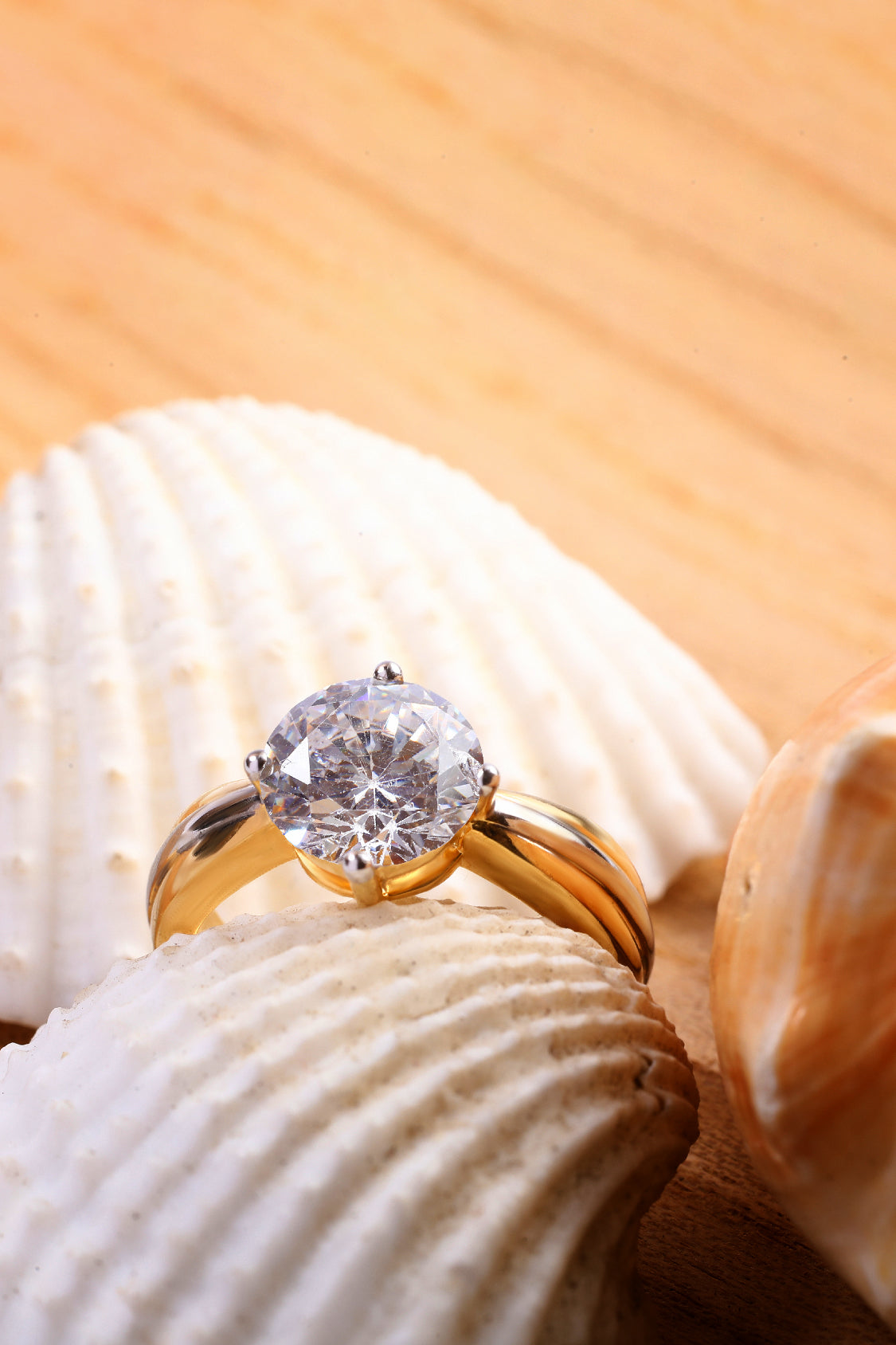 1-Carat 18K Rose Gold Solitaire Diamond Shank Ring for Women JL AU 190