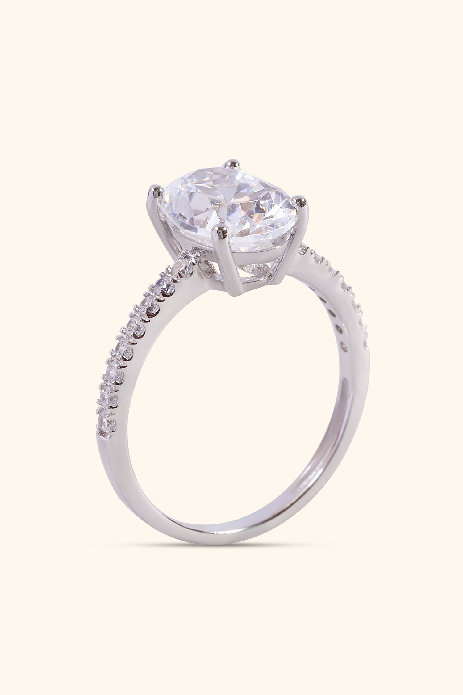 4 Prong Classic Grace Oval Solitaire Pavé Best Ring