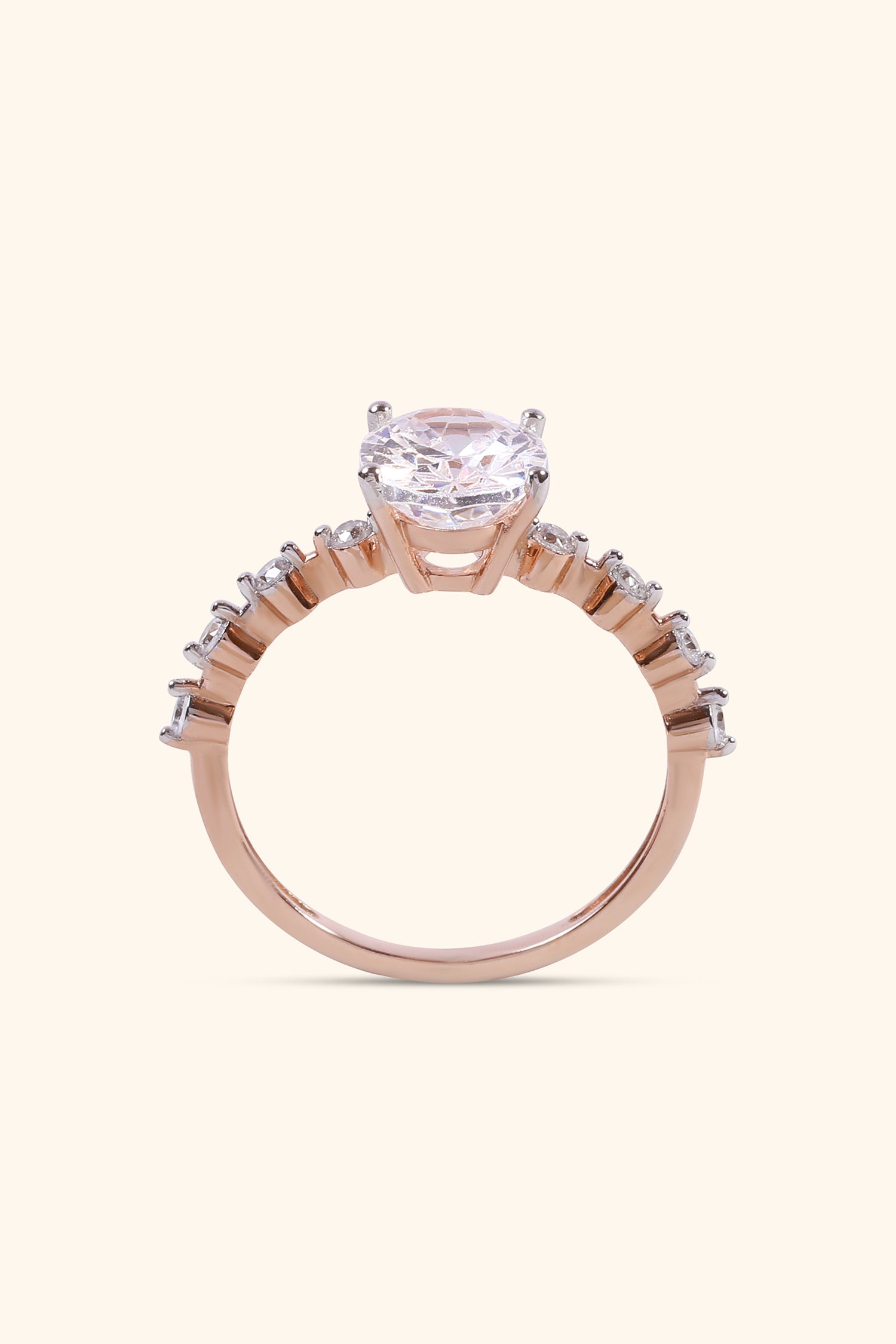 Adelina Oval Solitaire Pavé Premium Ring