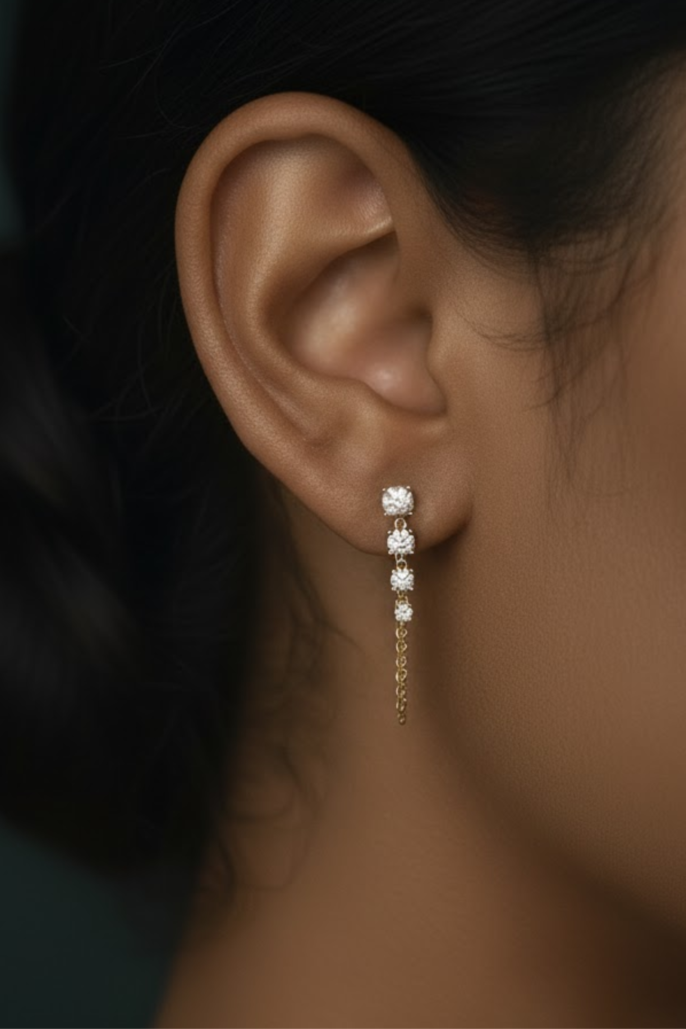 Graduated Drop Tennis Earrings