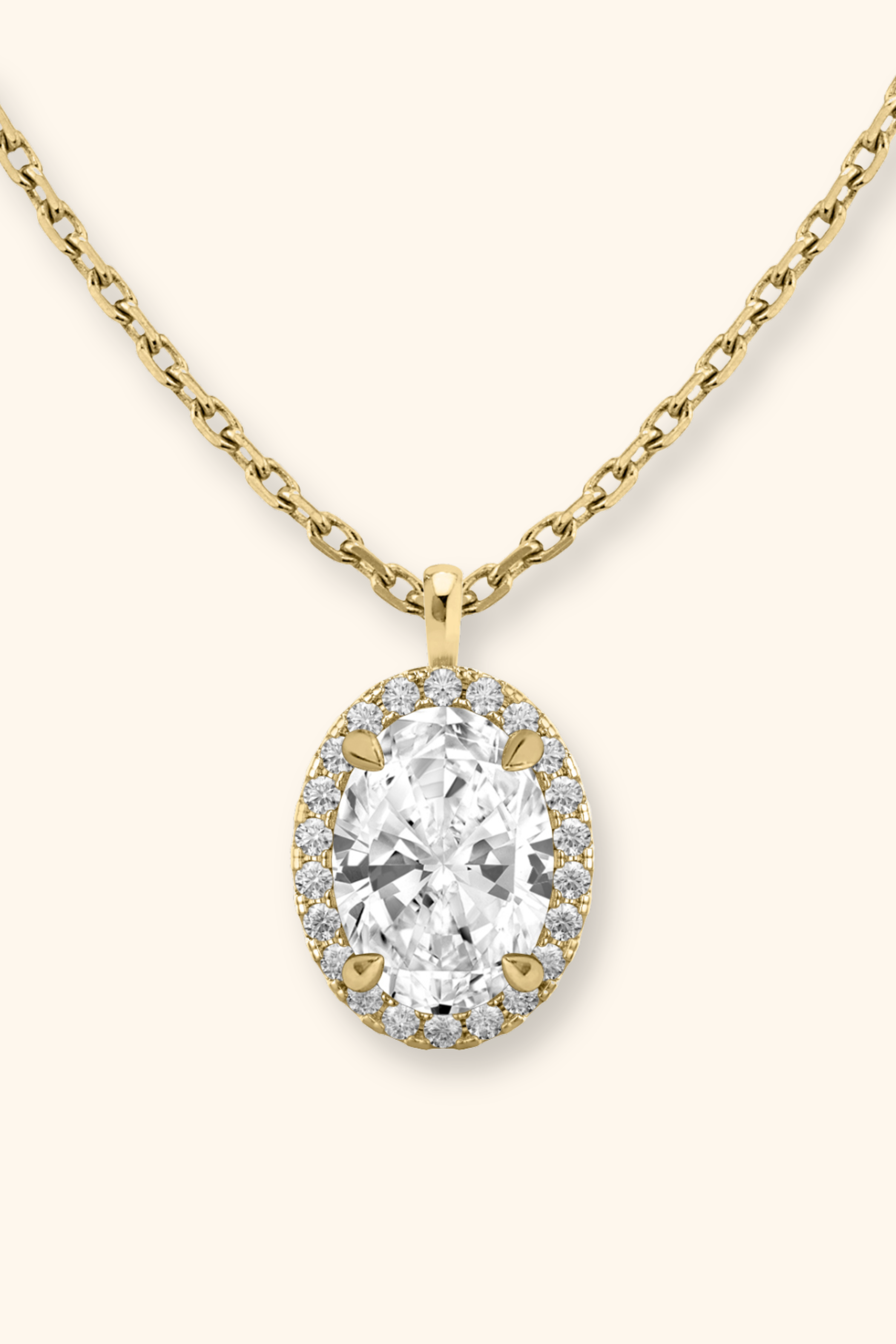 Coralina Halo Oval Solitaire Pendant