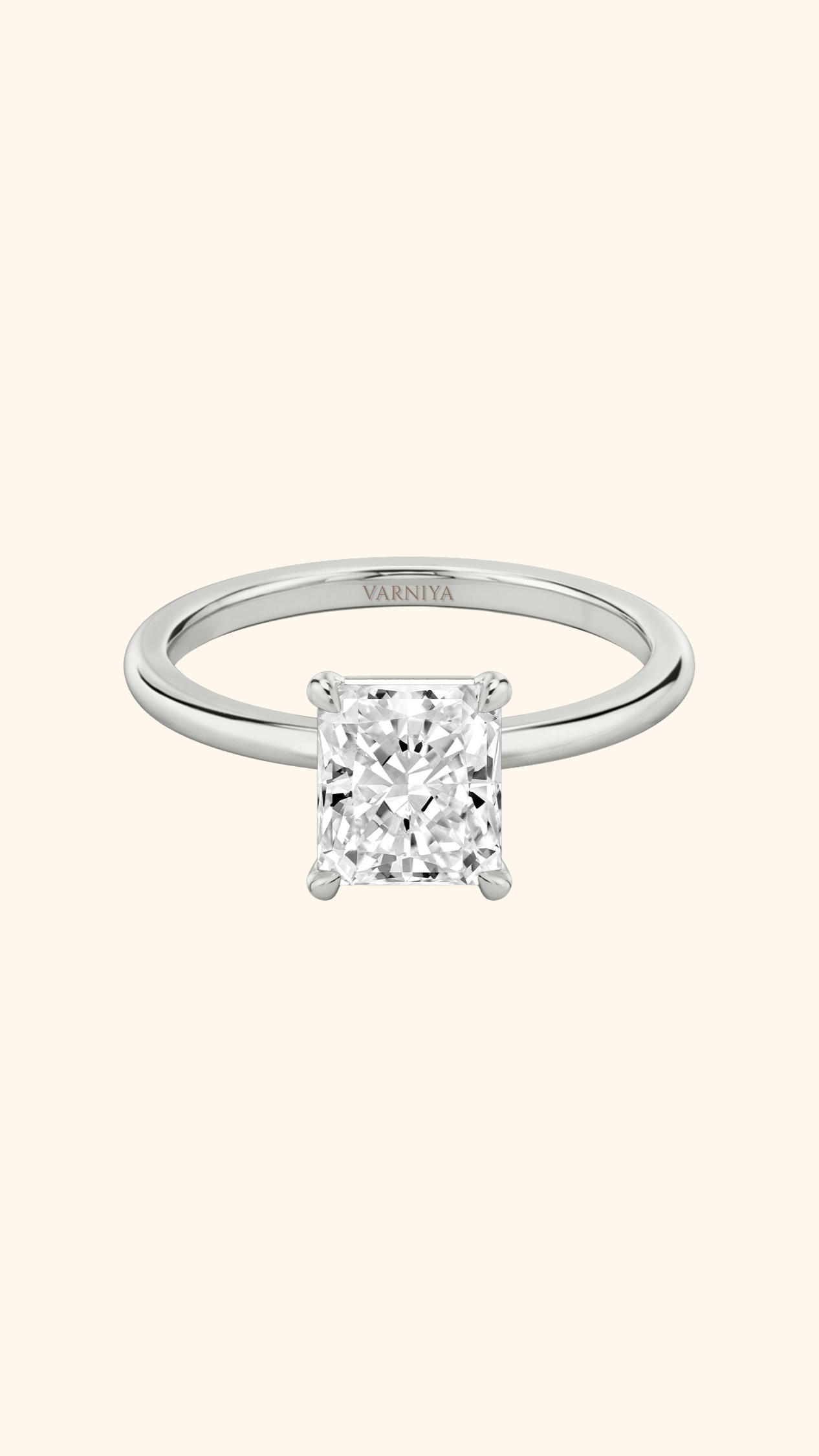 4 Prong Classic Grace Radiant Solitaire Ring