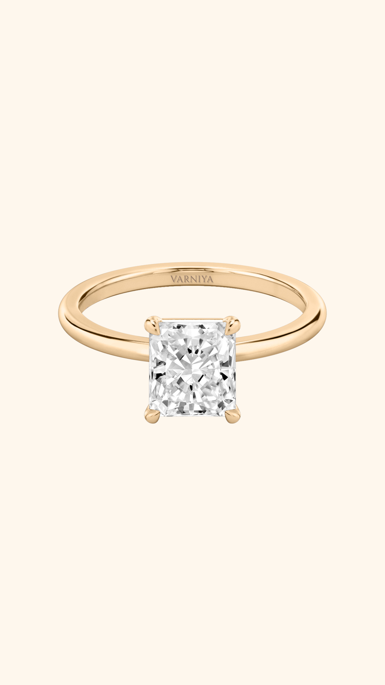 4 Prong Classic Grace Radiant Solitaire Ring