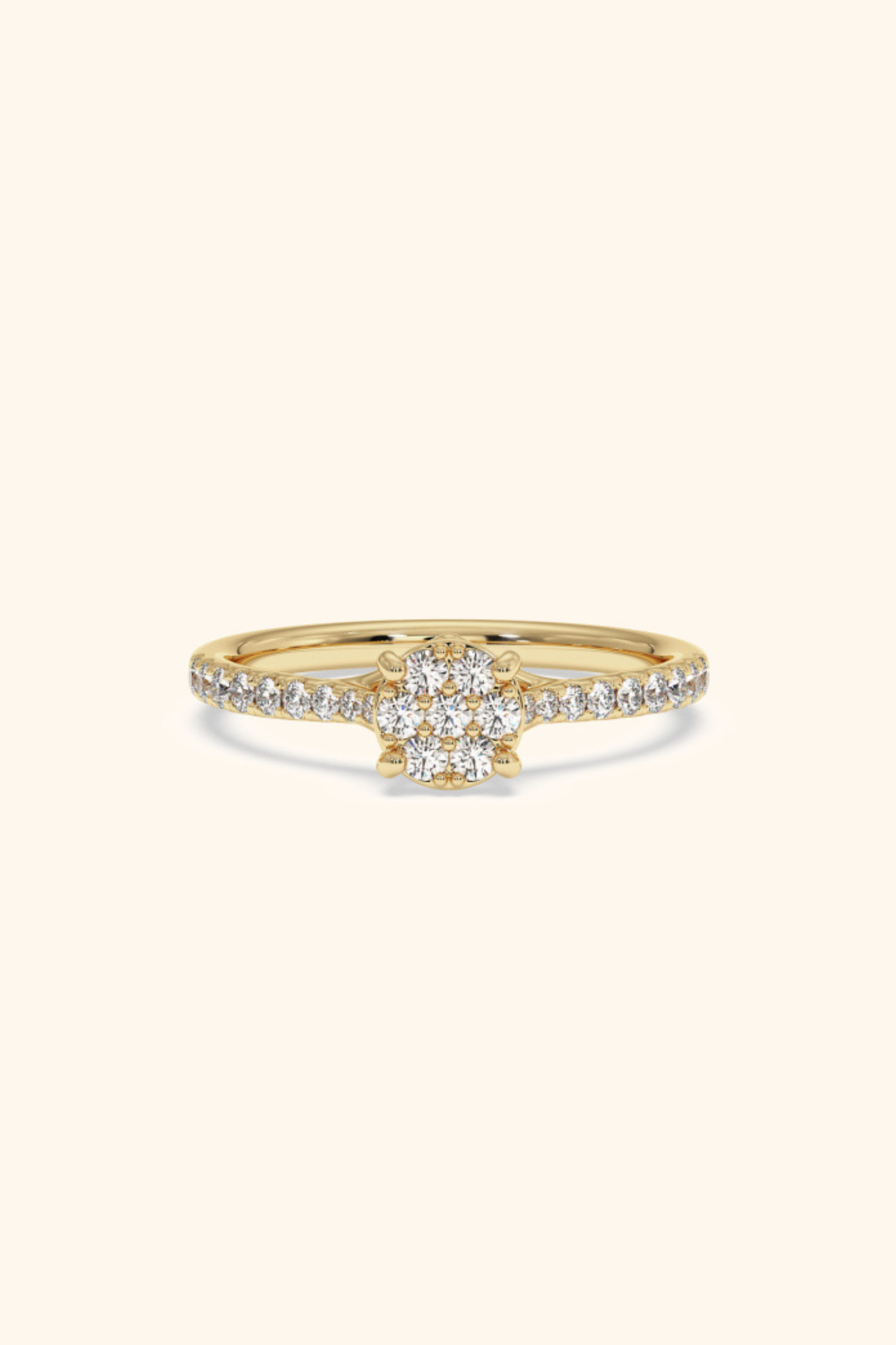 Chloe Round Diamond Cluster Pavé Ring