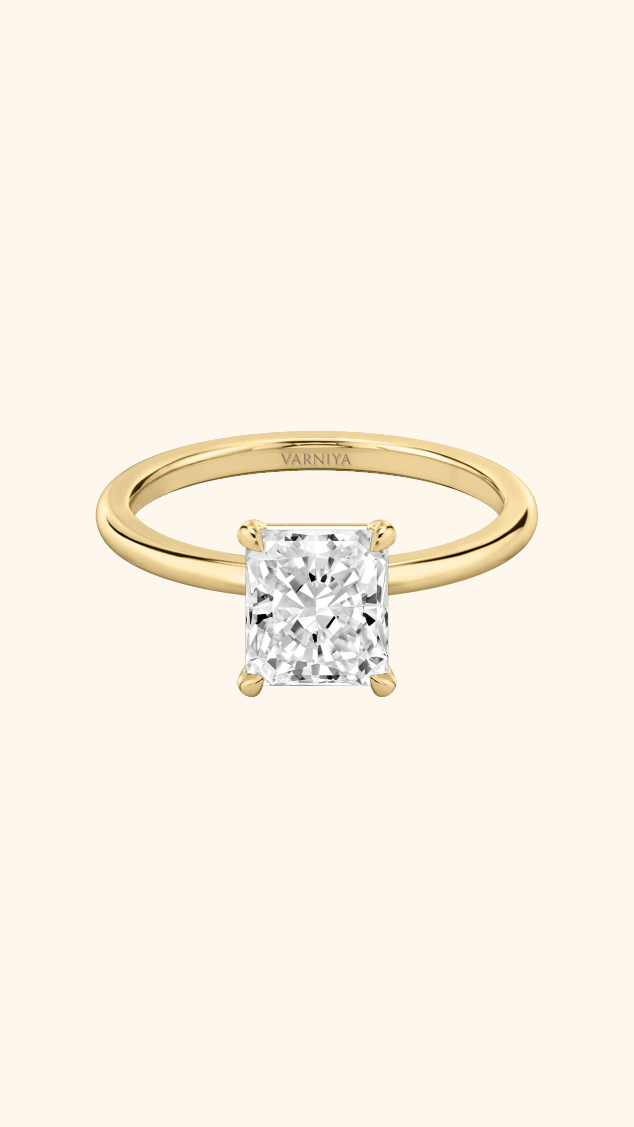 4 Prong Classic Grace Radiant Solitaire Ring