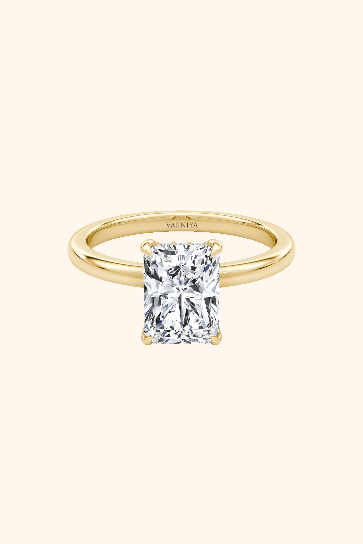 Bella Luna Halo Radiant Solitaire Ring