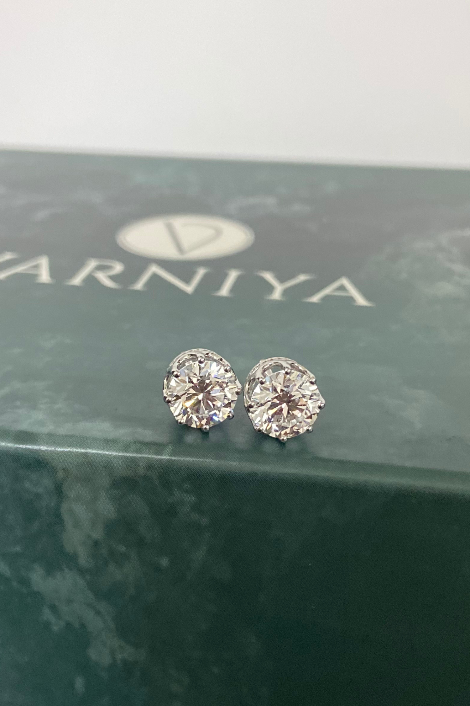 Crown Set Round Brilliant Solitaire Studs