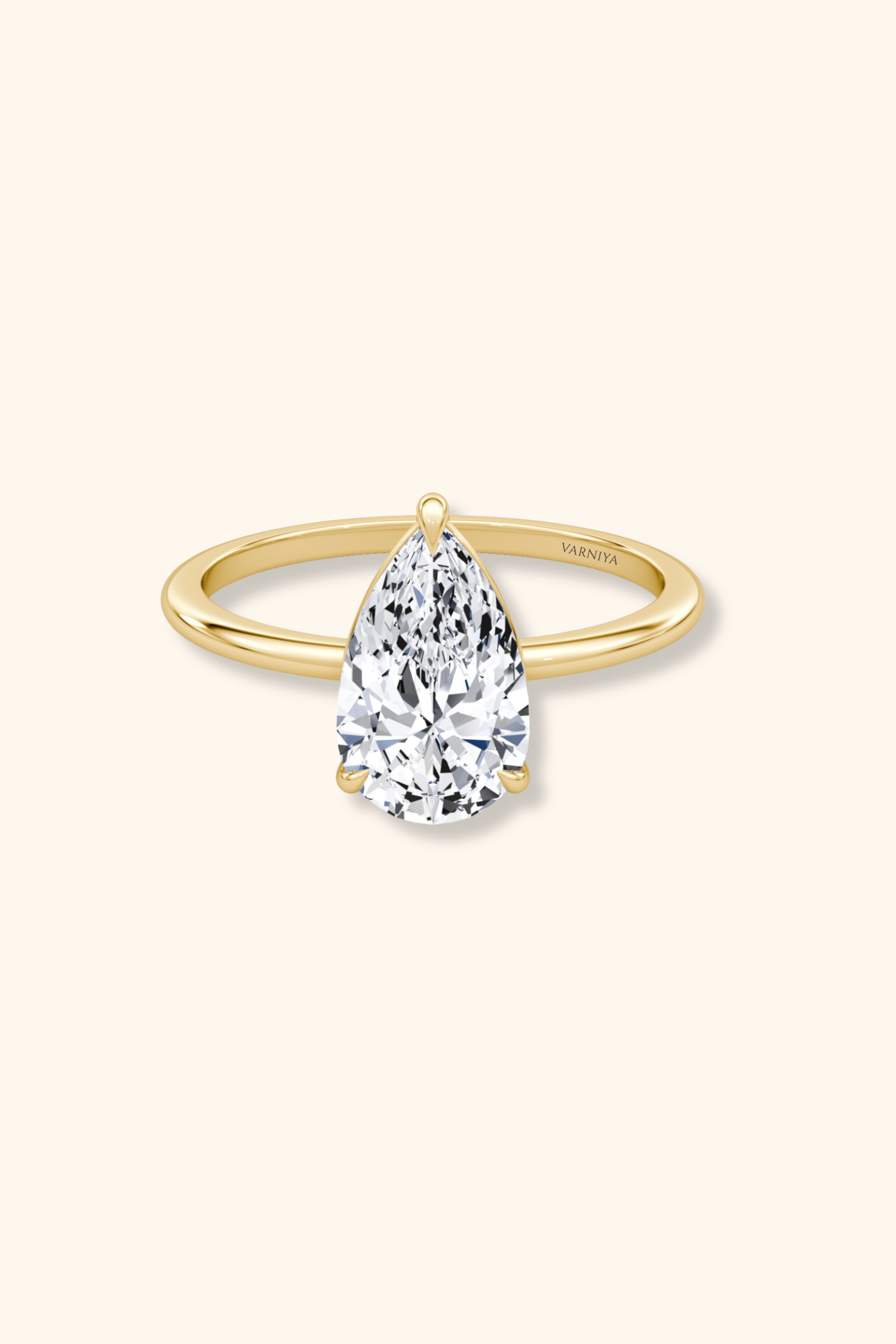 4 Prong Timeless Grace Ring with Pear Solitaire