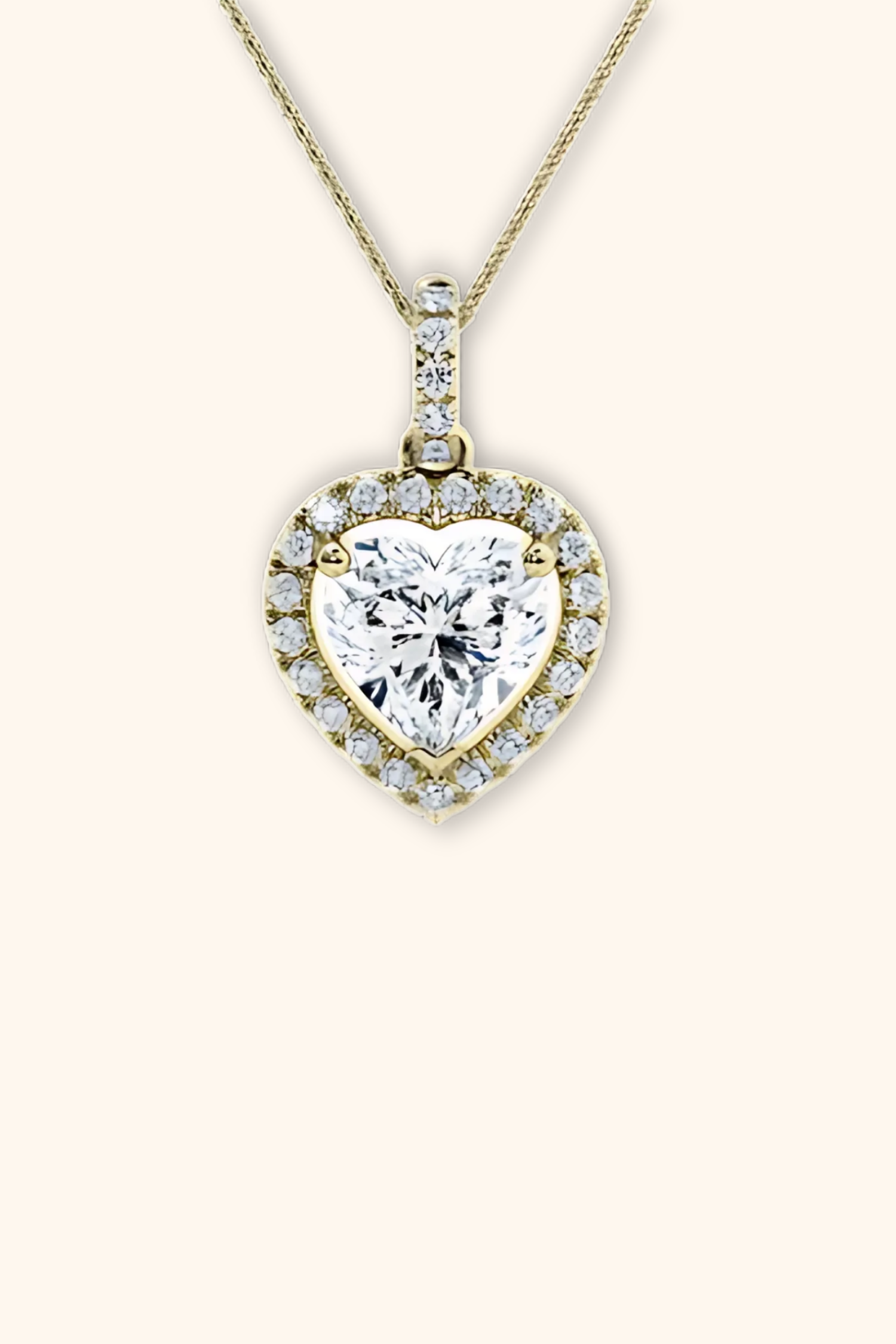 Aura Halo Heart Solitaire Pendant