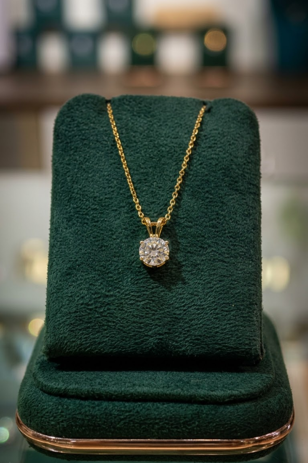 1.52Ct V Bail Round Brilliant Solitaire Pendant