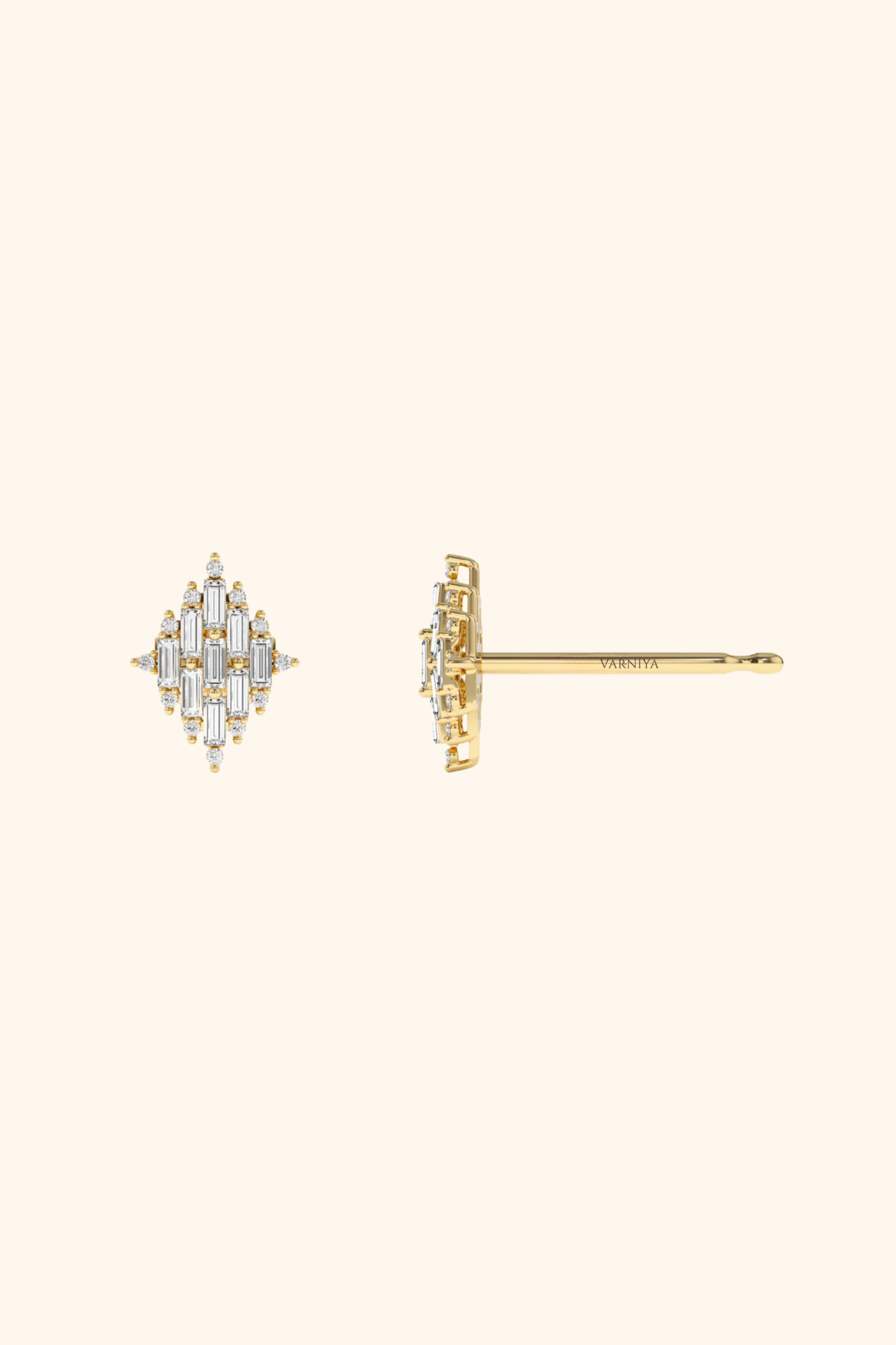 18K Gold Plated Elsa Diamond Earrings
