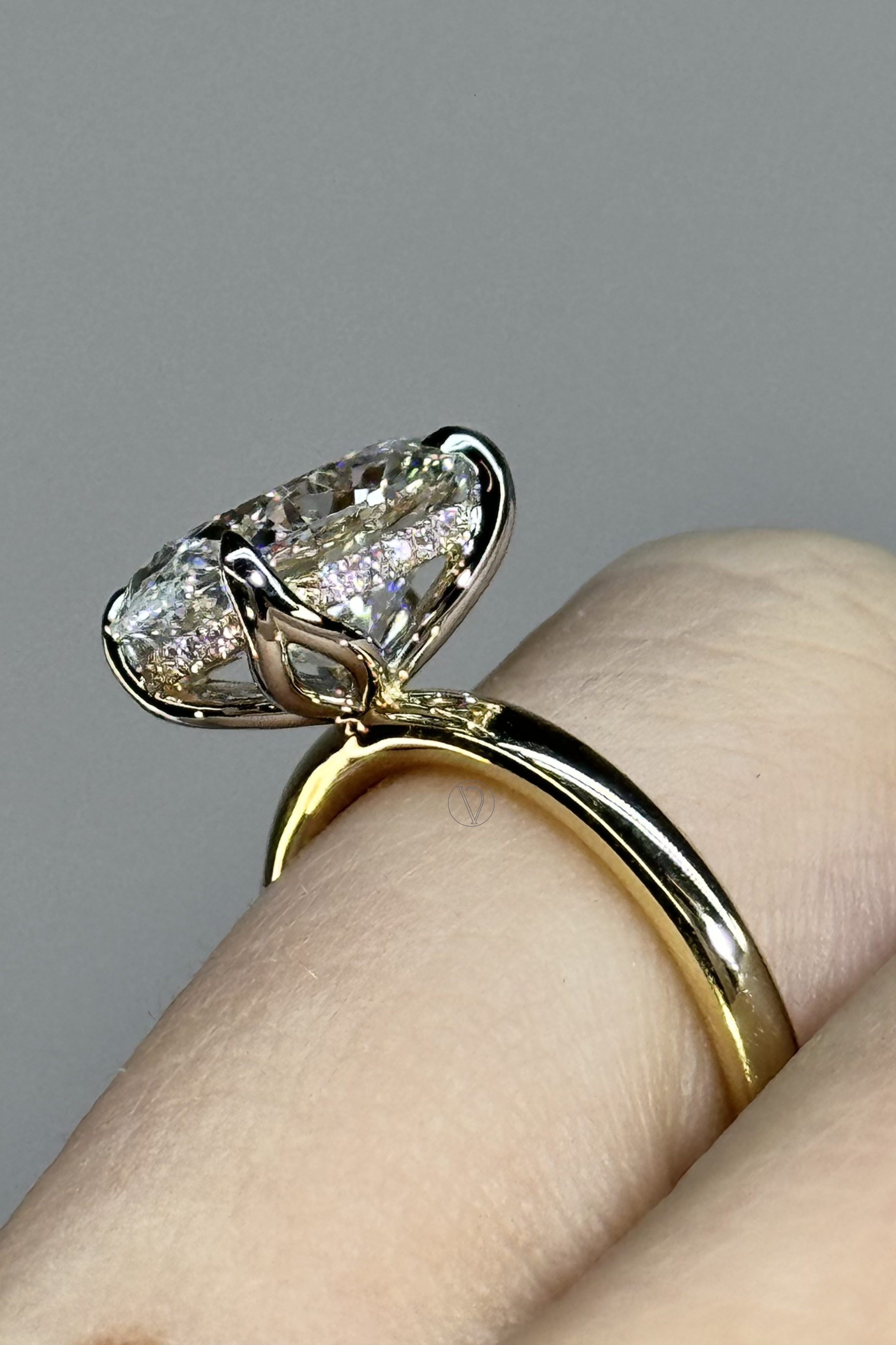 Lilian Oval Solitaire Halo Ring