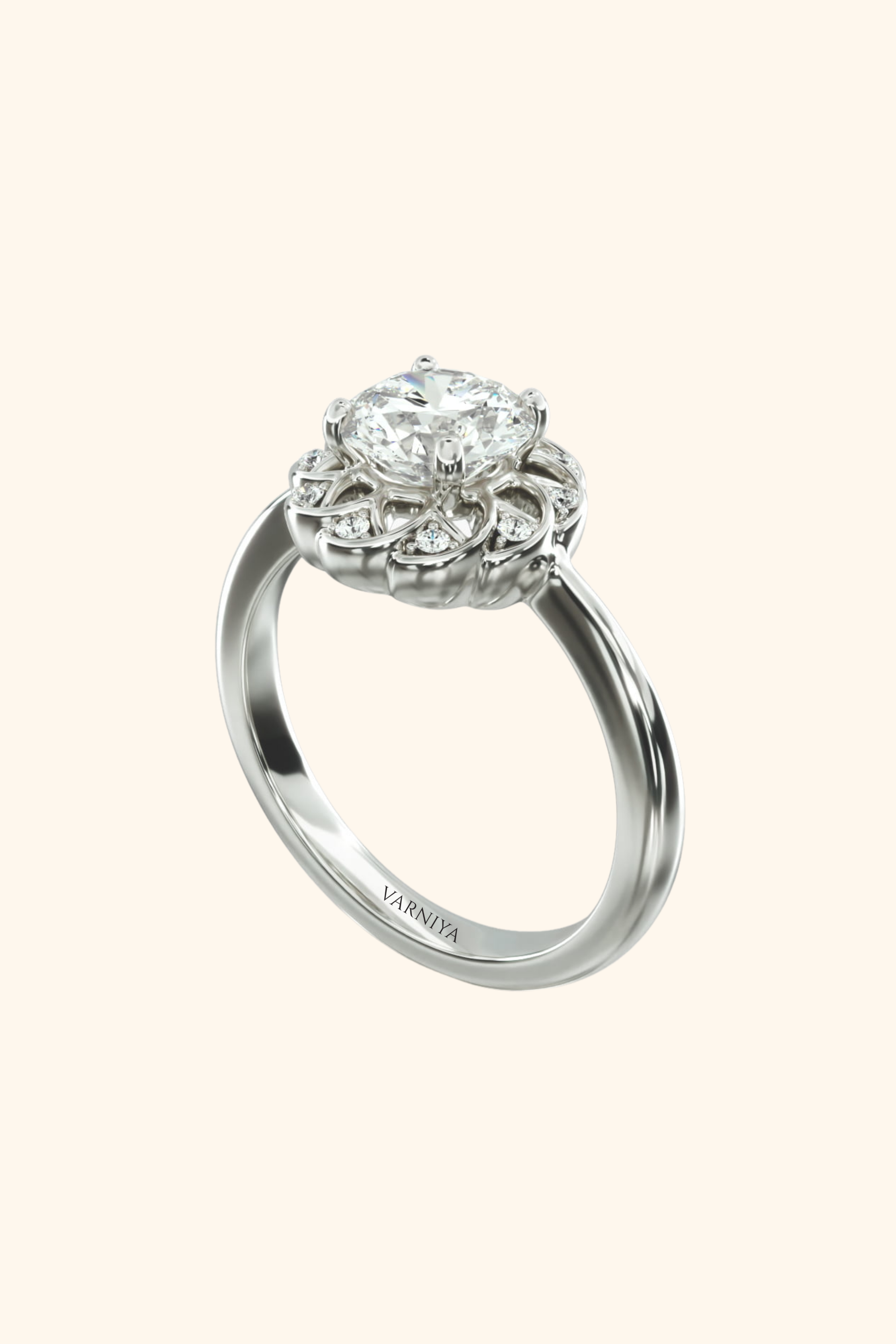 Vintage Lace Halo Ring