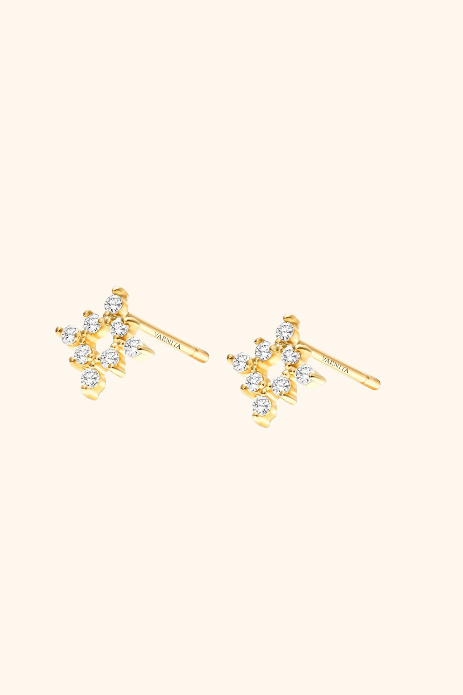 18K Gold Plated Freya Diamond Earrings