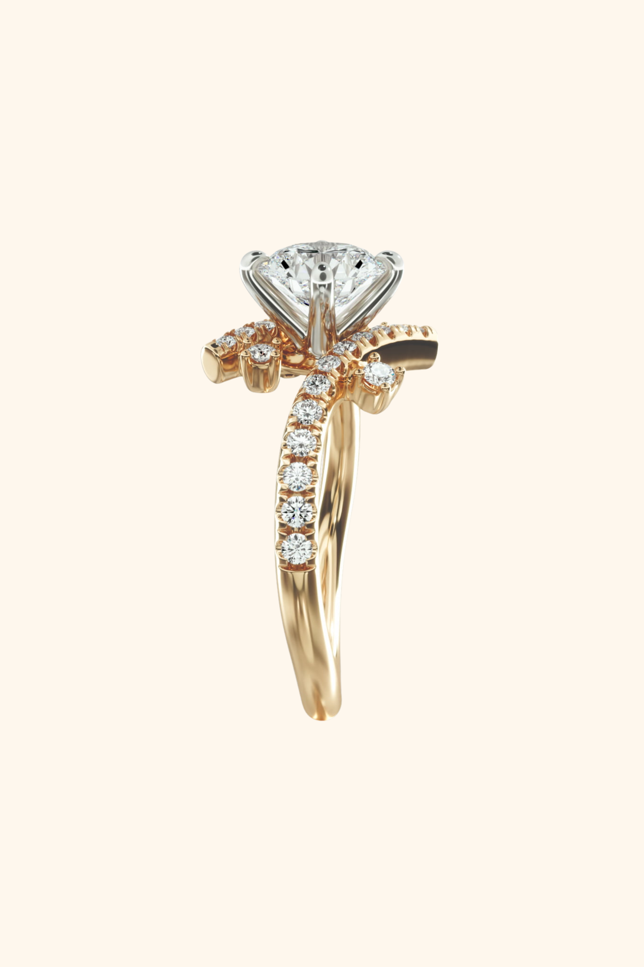 Floralie Twisted Pavé Ring