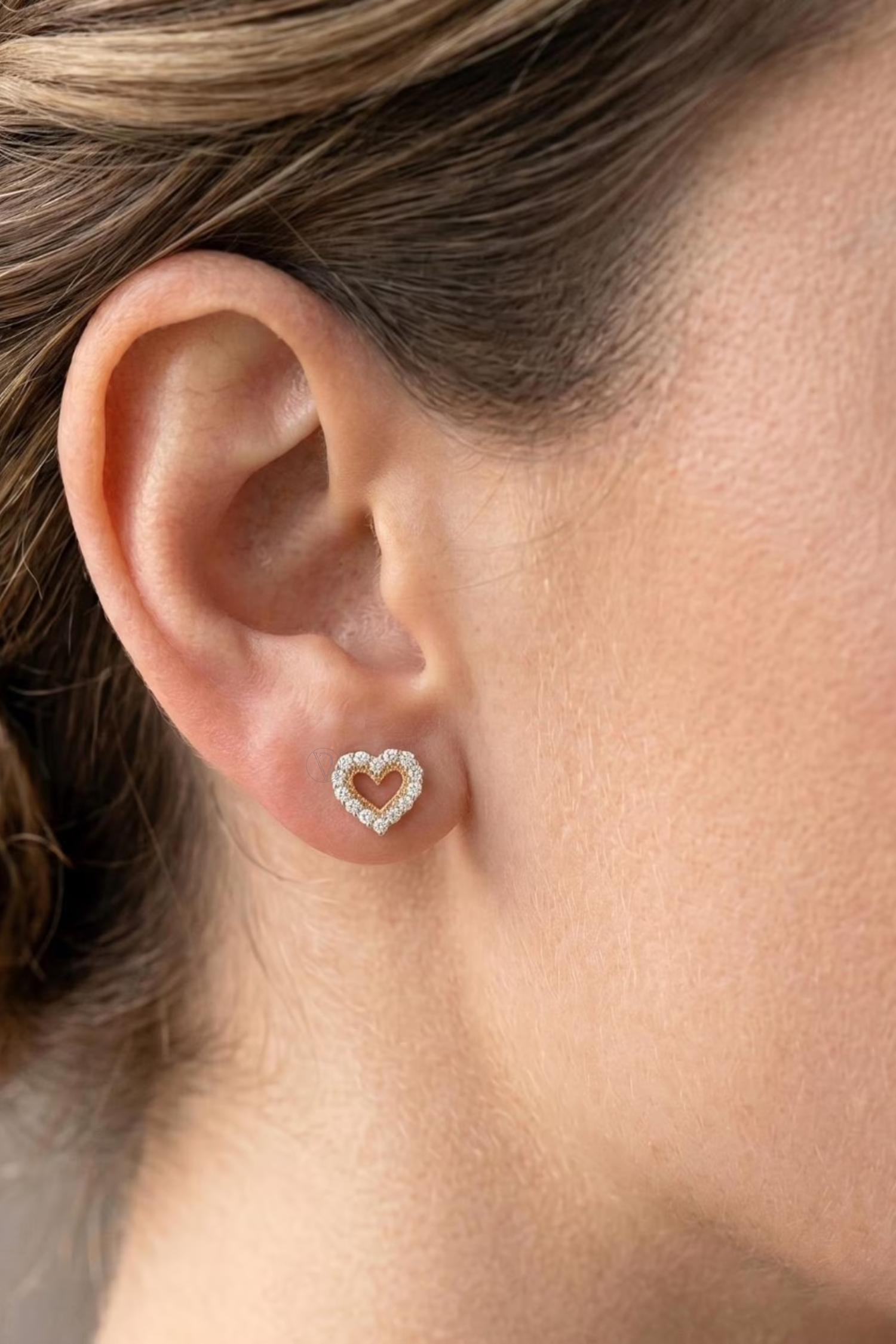Kids Diamond Heart Earrings