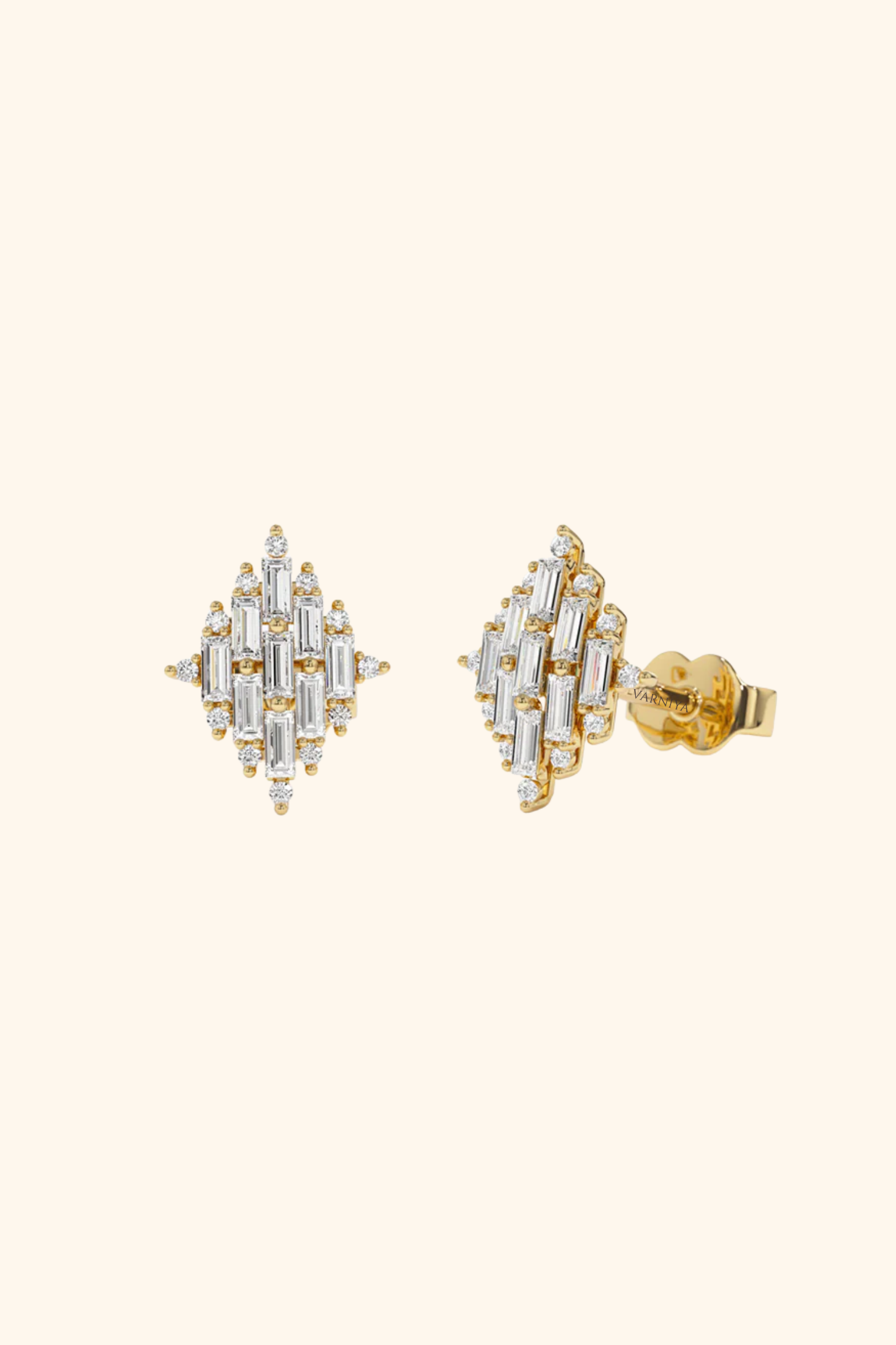 18K Gold Plated Elsa Diamond Earrings