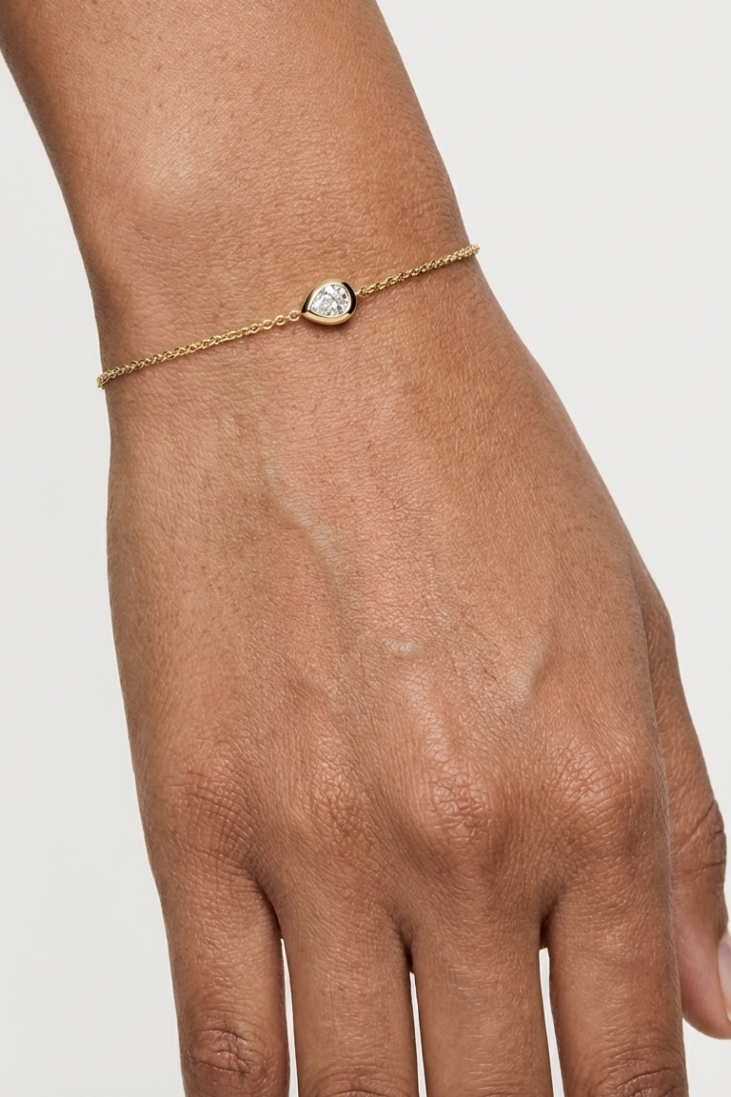 Bezel Set Pear Shaped Bracelet