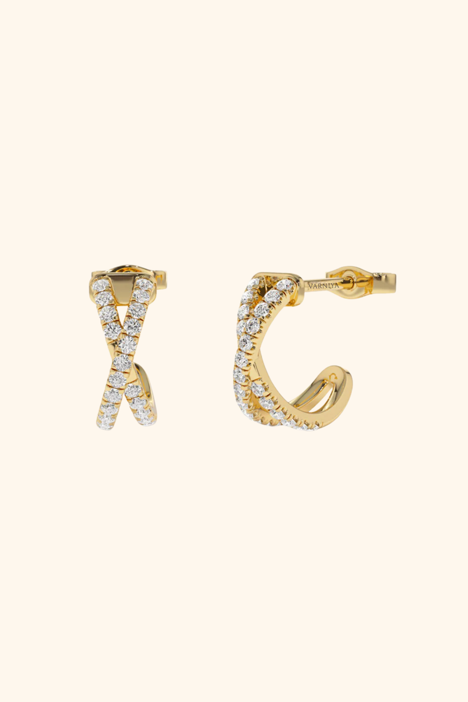 18K Gold Plated Saga Diamond Earrings