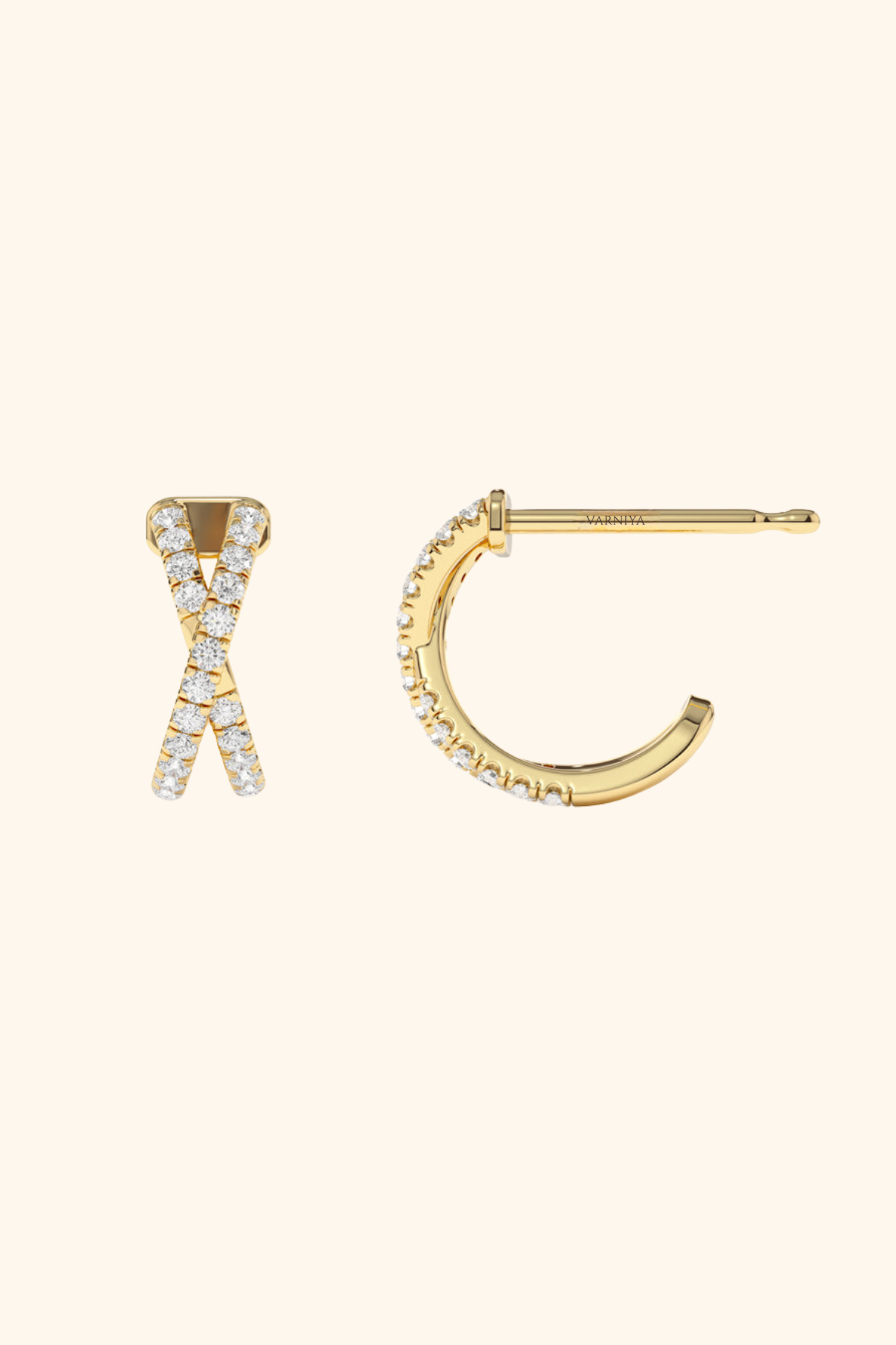 18K Gold Plated Saga Diamond Earrings