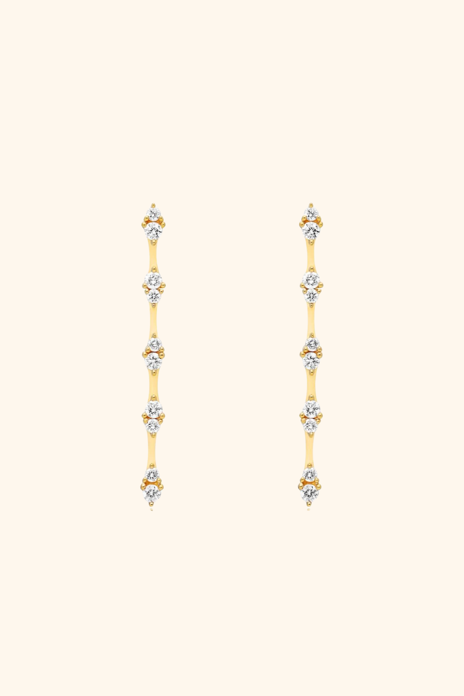 18K Gold Plated Maja Diamond Earrings
