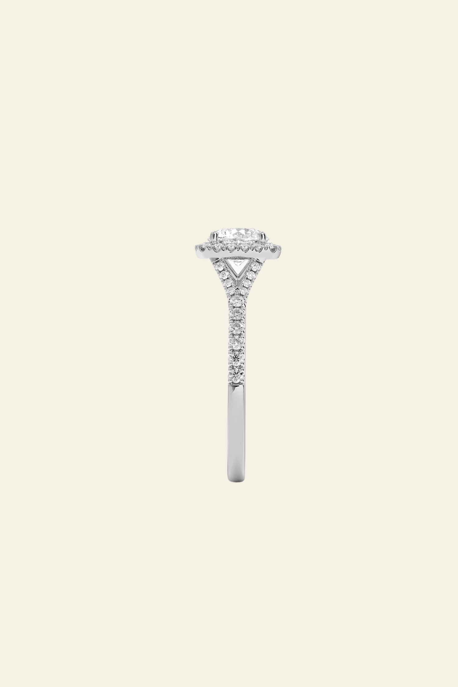 Celeste Aquamarine Round Halo Split Pavé Ring