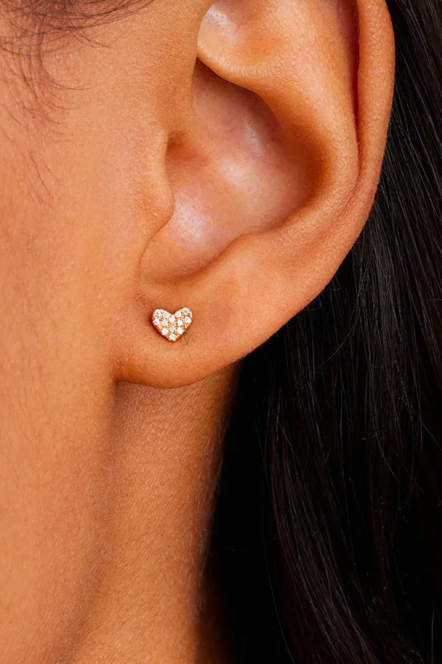Pavé Heart Studs