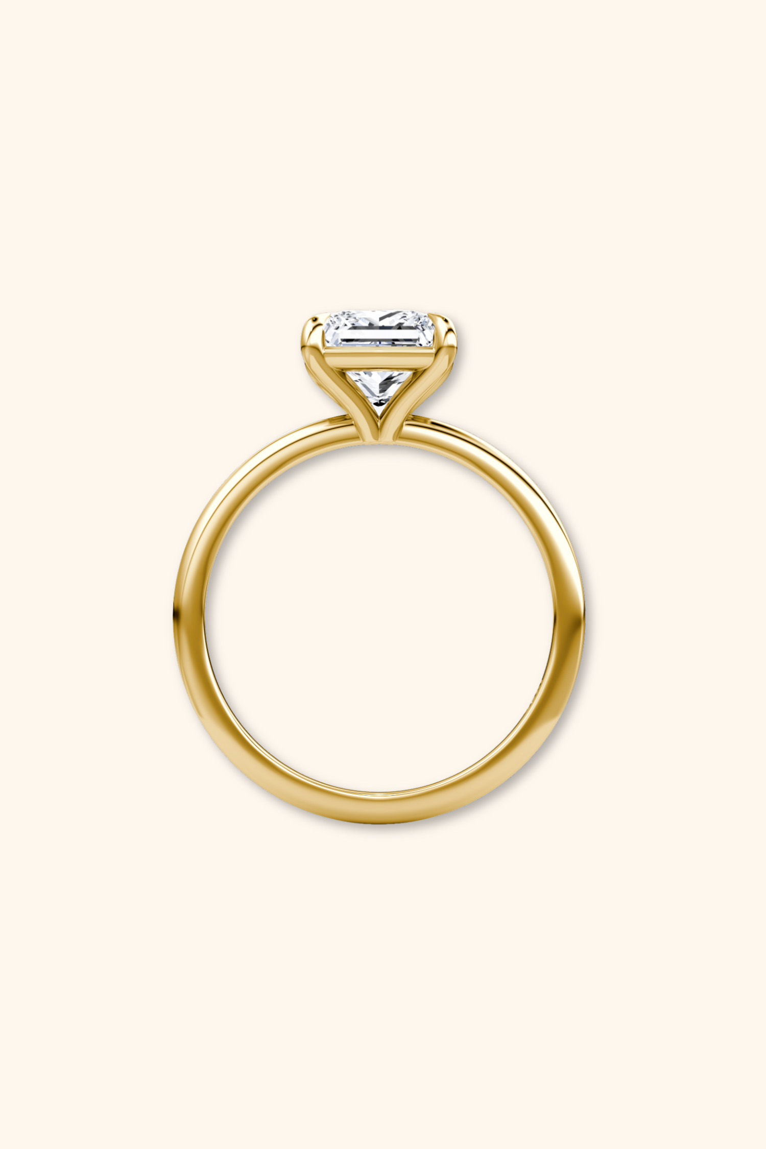 4 Prong Timeless Grace Ring with Princess Solitaire